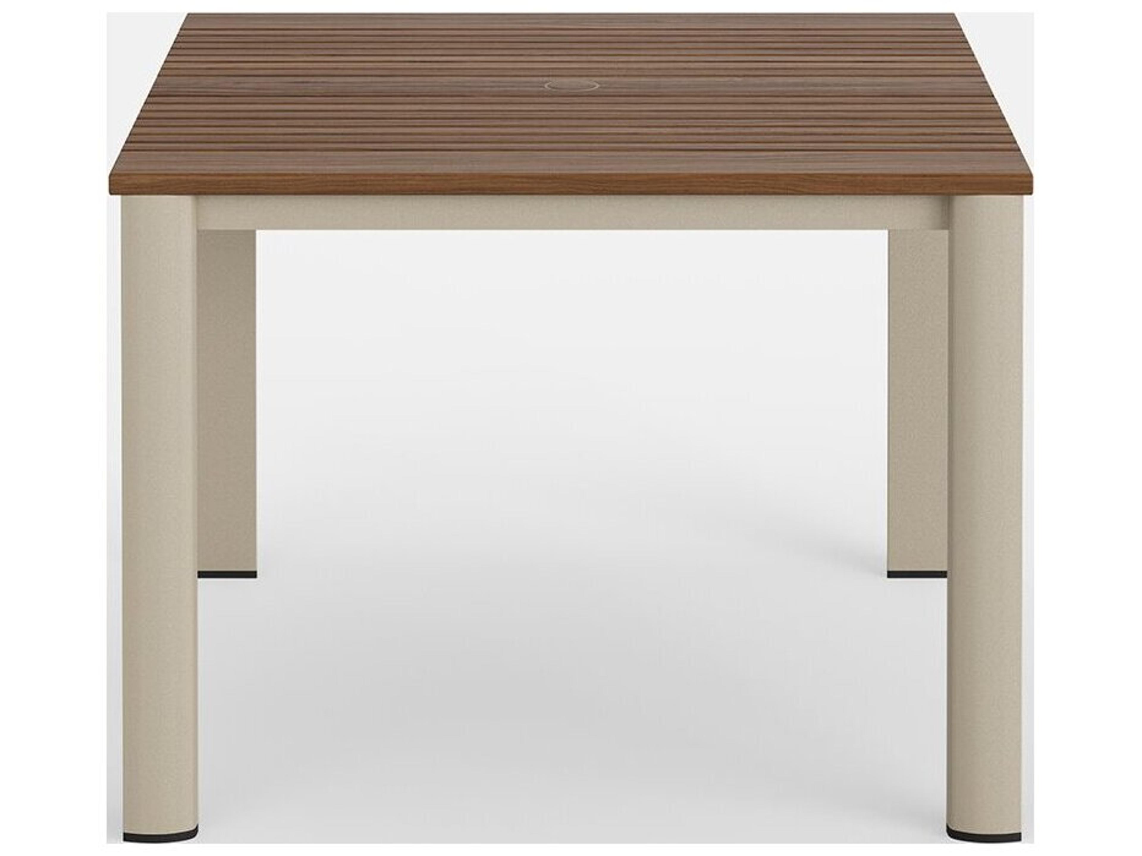 Jensen Outdoor Furniture Foundations IPE Aluminum Mesa 40" Square Dining Table with LPE Top/ Sand