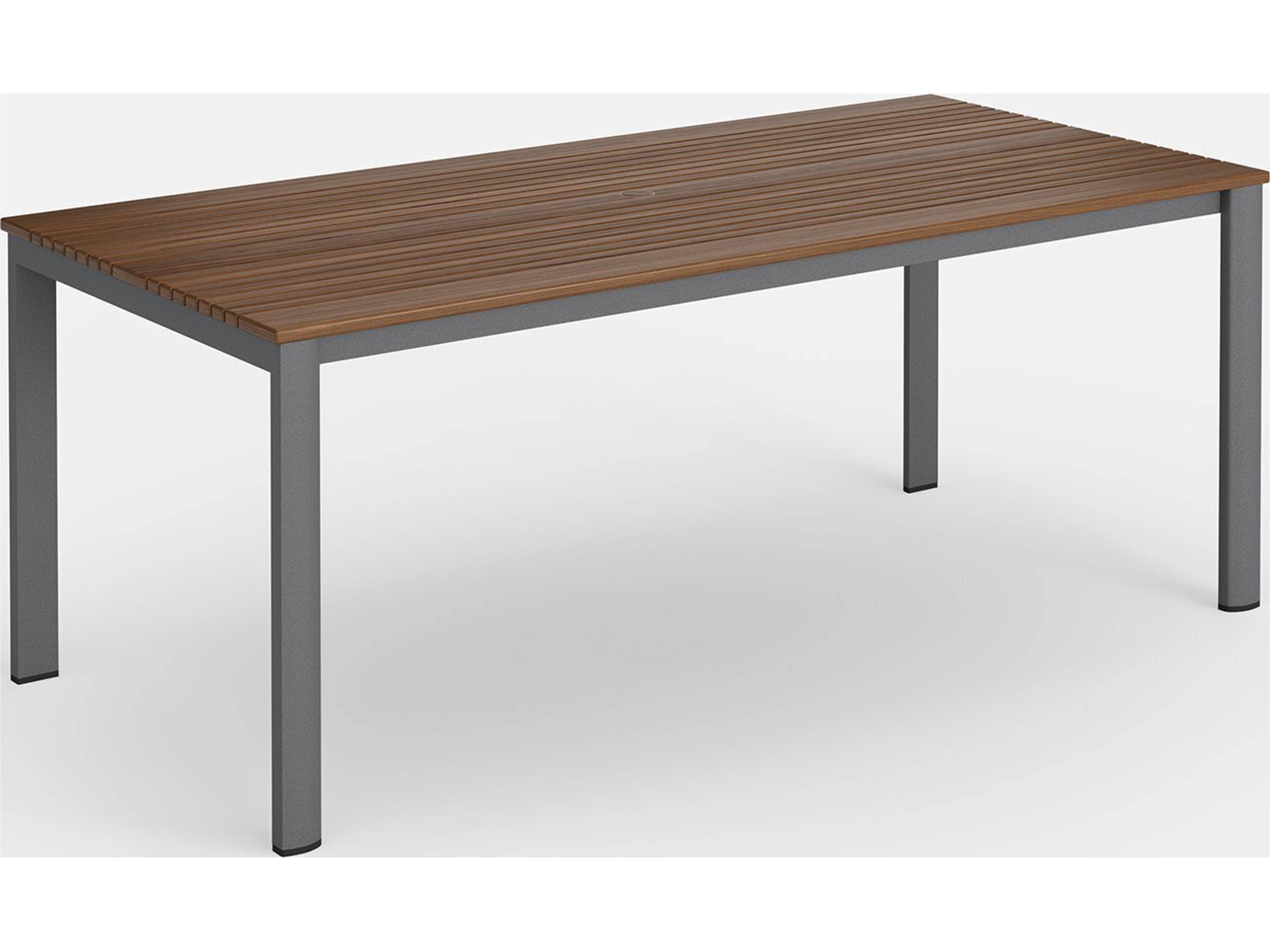 Jensen Outdoor Furniture Foundations IPE Aluminum Mesa 86" x 40" Dining Table with LPE Top/ Slate