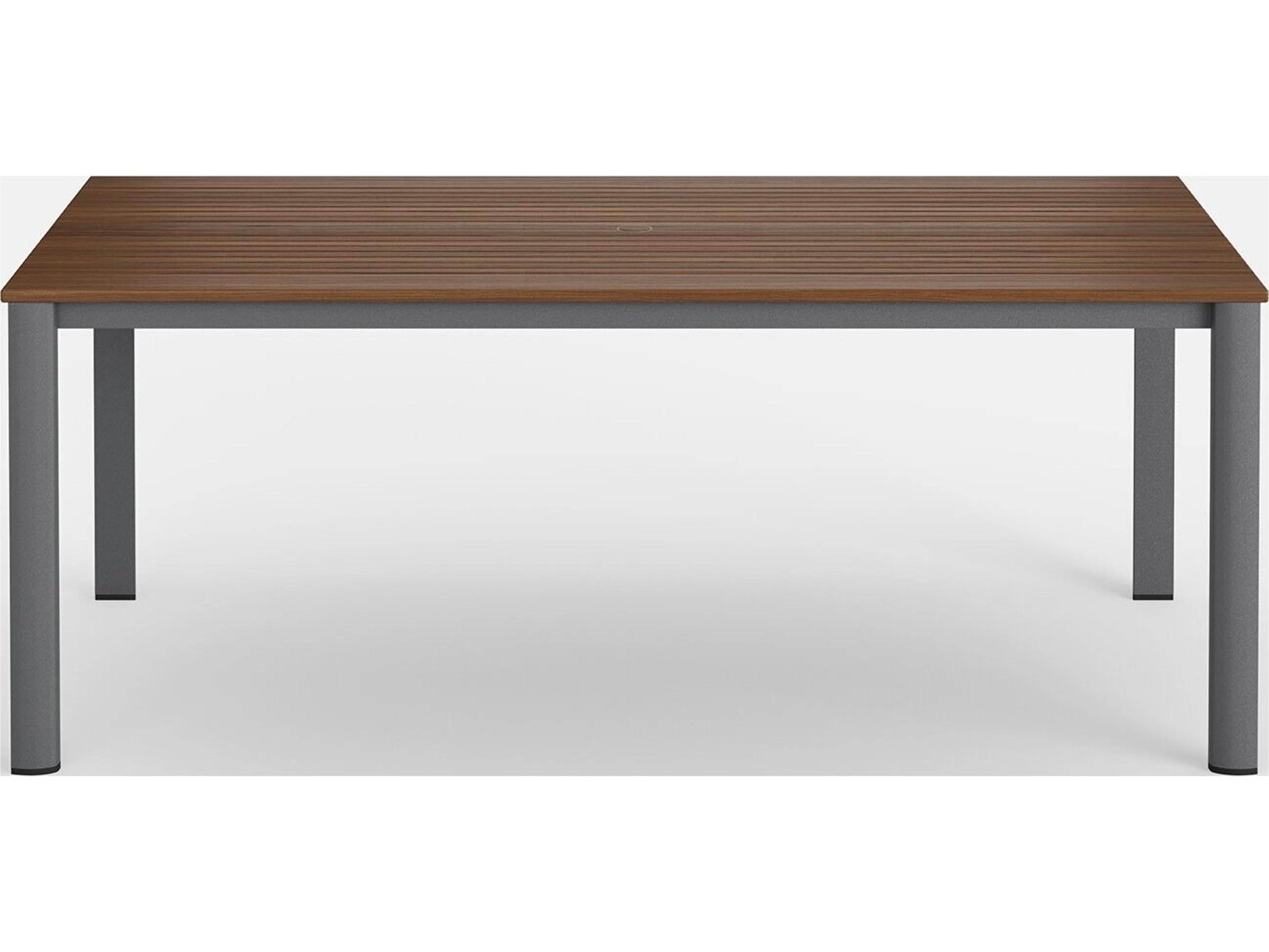 Jensen Outdoor Furniture Foundations IPE Aluminum Mesa 86" x 40" Dining Table with LPE Top/ Slate