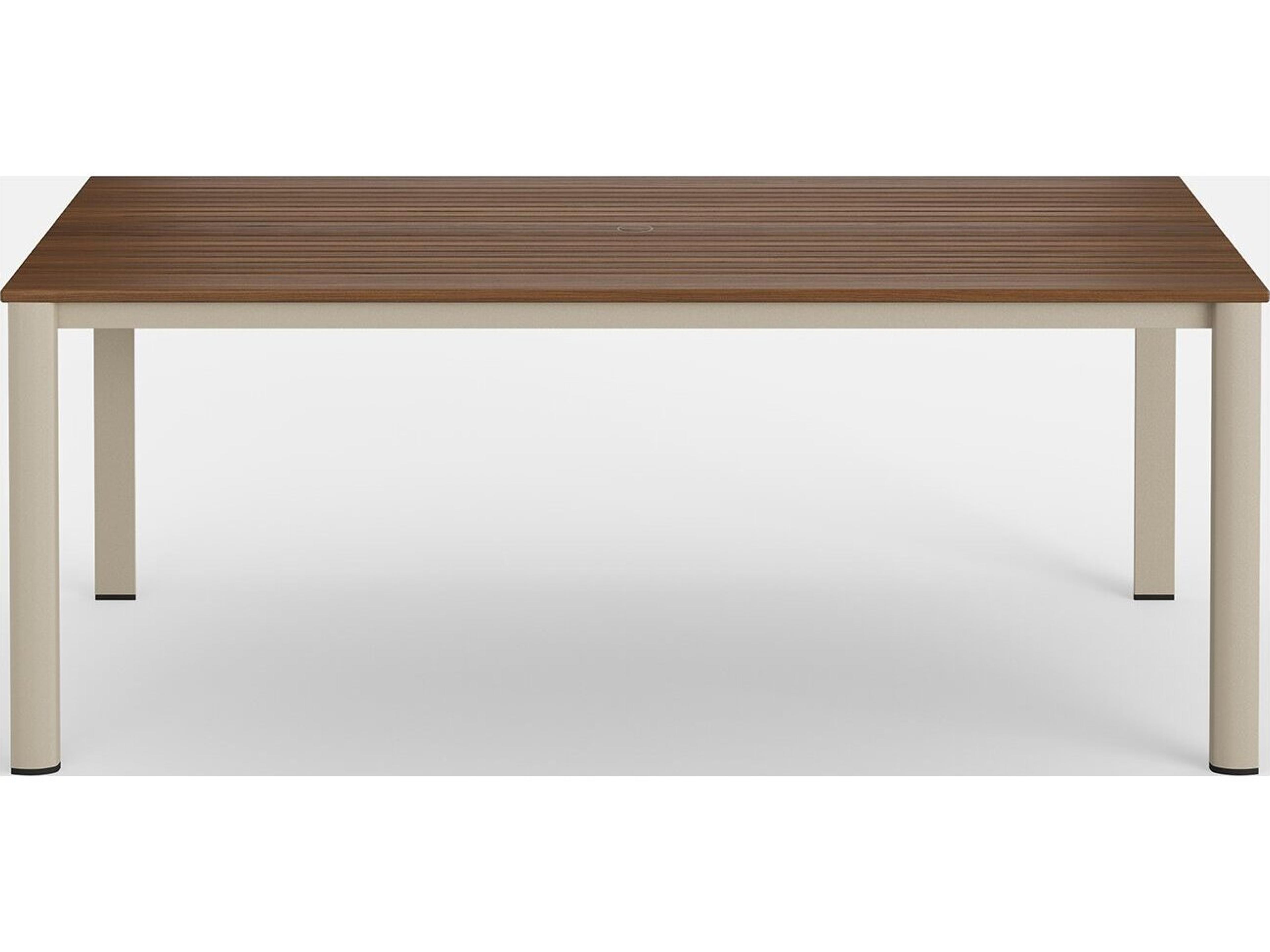 Jensen Outdoor Furniture Foundations IPE Aluminum Mesa 86" x 40" Dining Table with LPE Top/ Sand