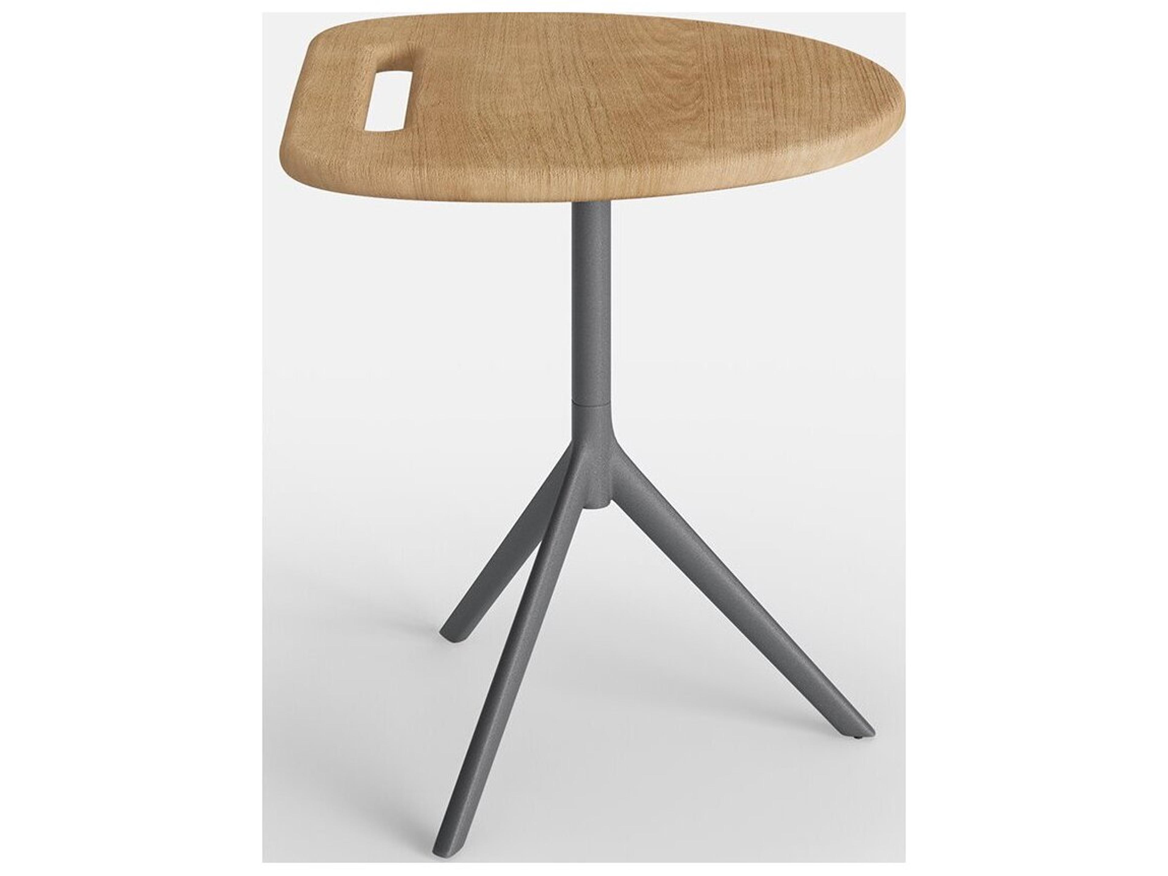 Jensen Outdoor Furniture Foundations IPE Arc 16" Side Table with Teak Top/ Slate