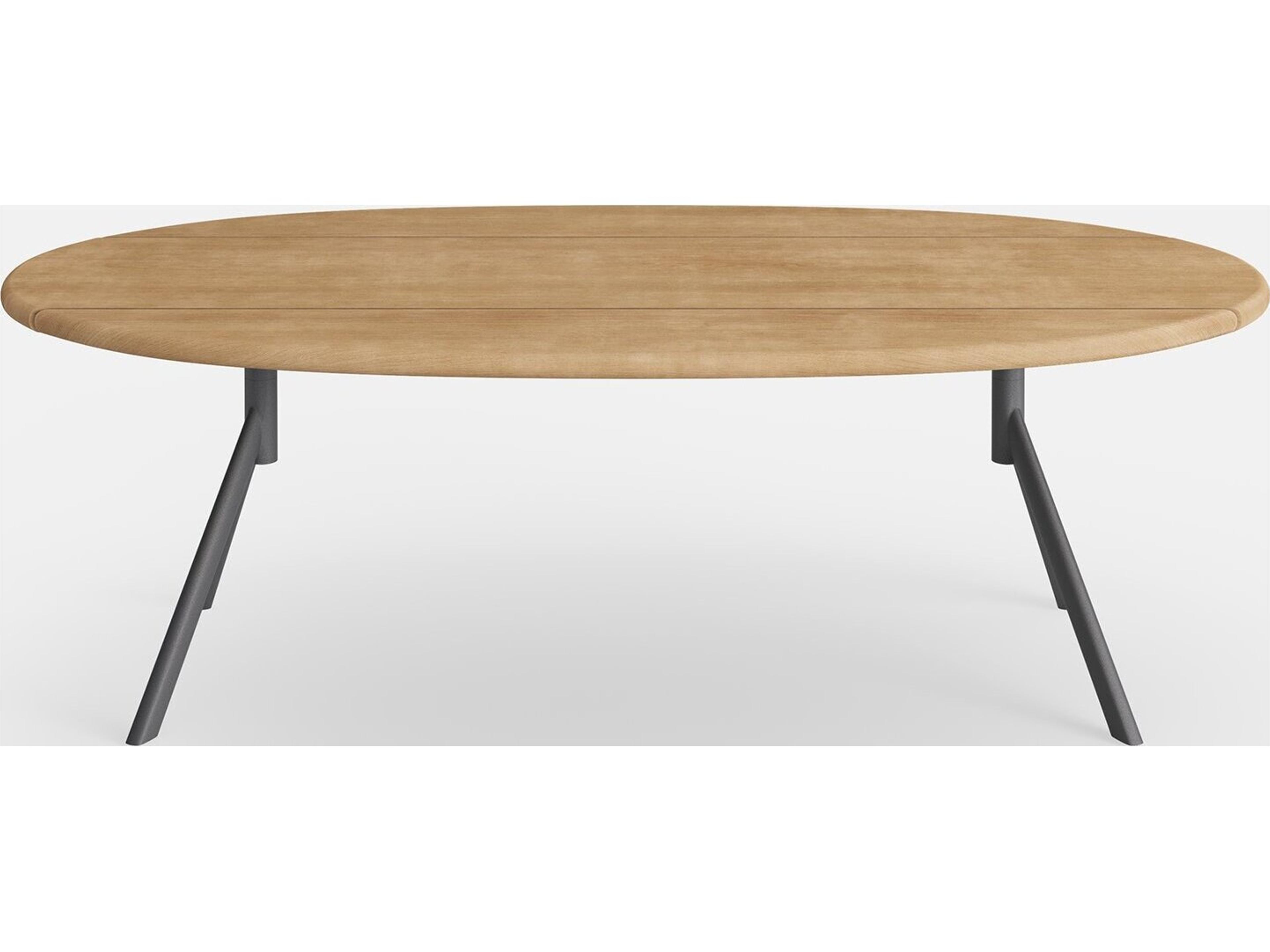 Jensen Outdoor Furniture Foundations IPE Aluminum Arc 47" x 24" Coffee Table with Teak Top/ Slate