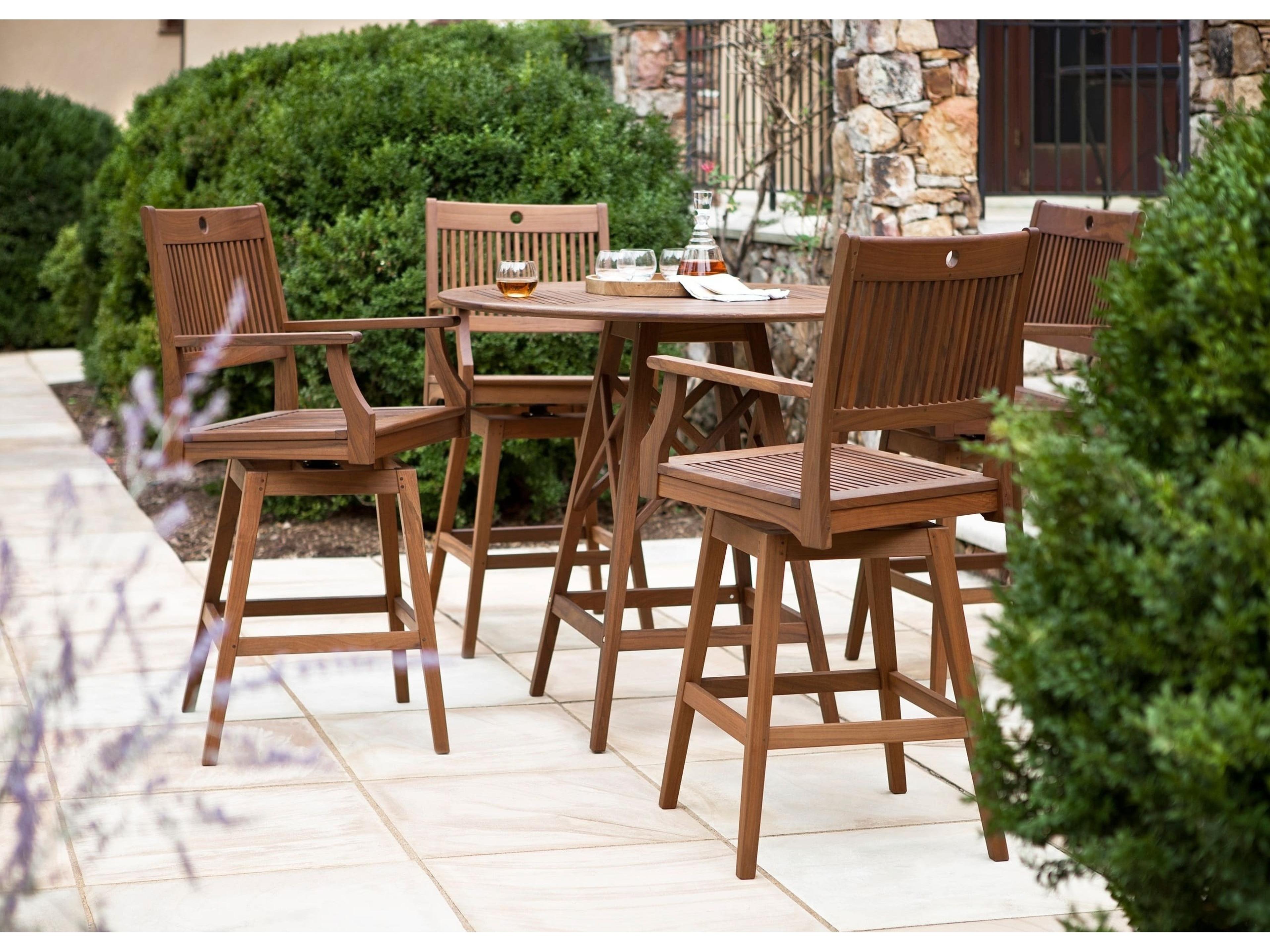 Jensen Outdoor Furniture Opal IPE Swivel Hi Dining Arm Chair