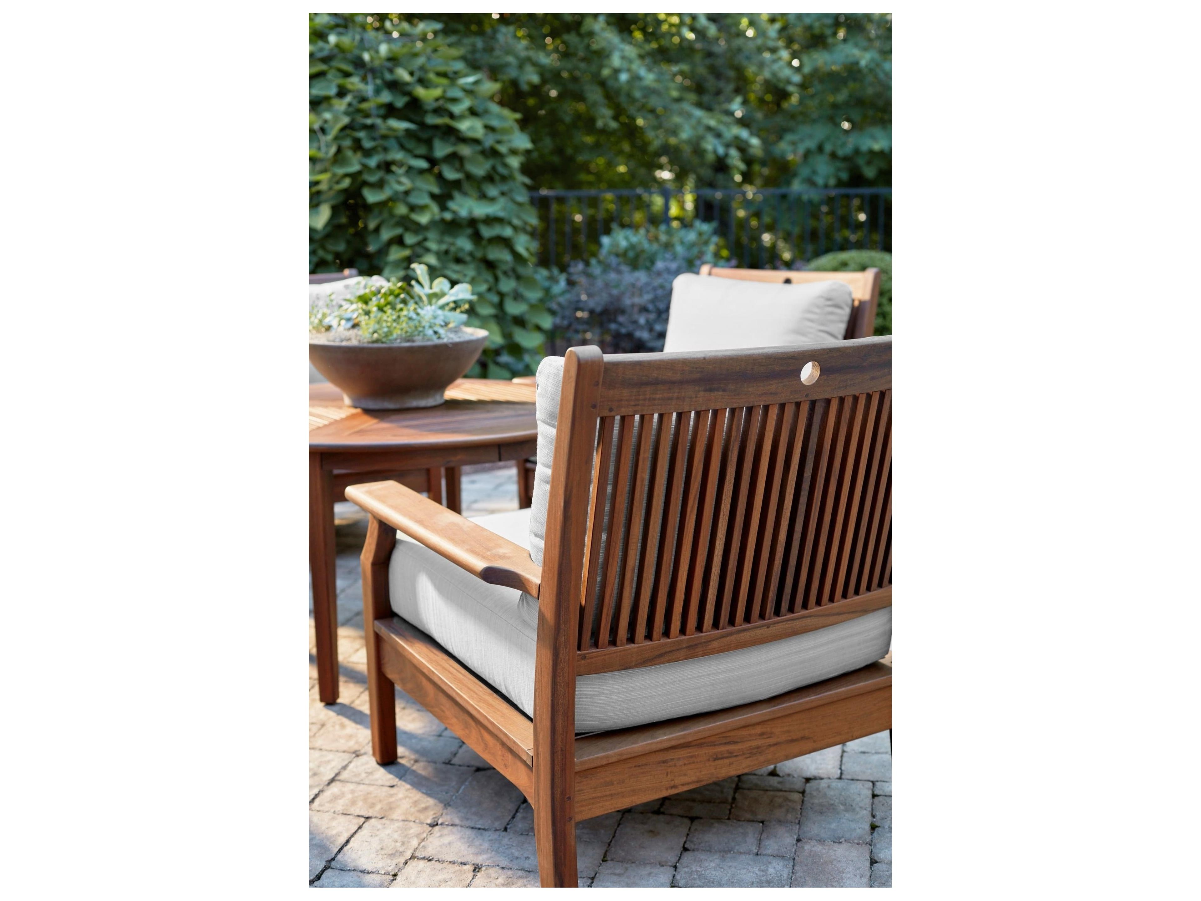 Jensen Outdoor Furniture Opal IPE Lounge Chair with Hi Back Cushions