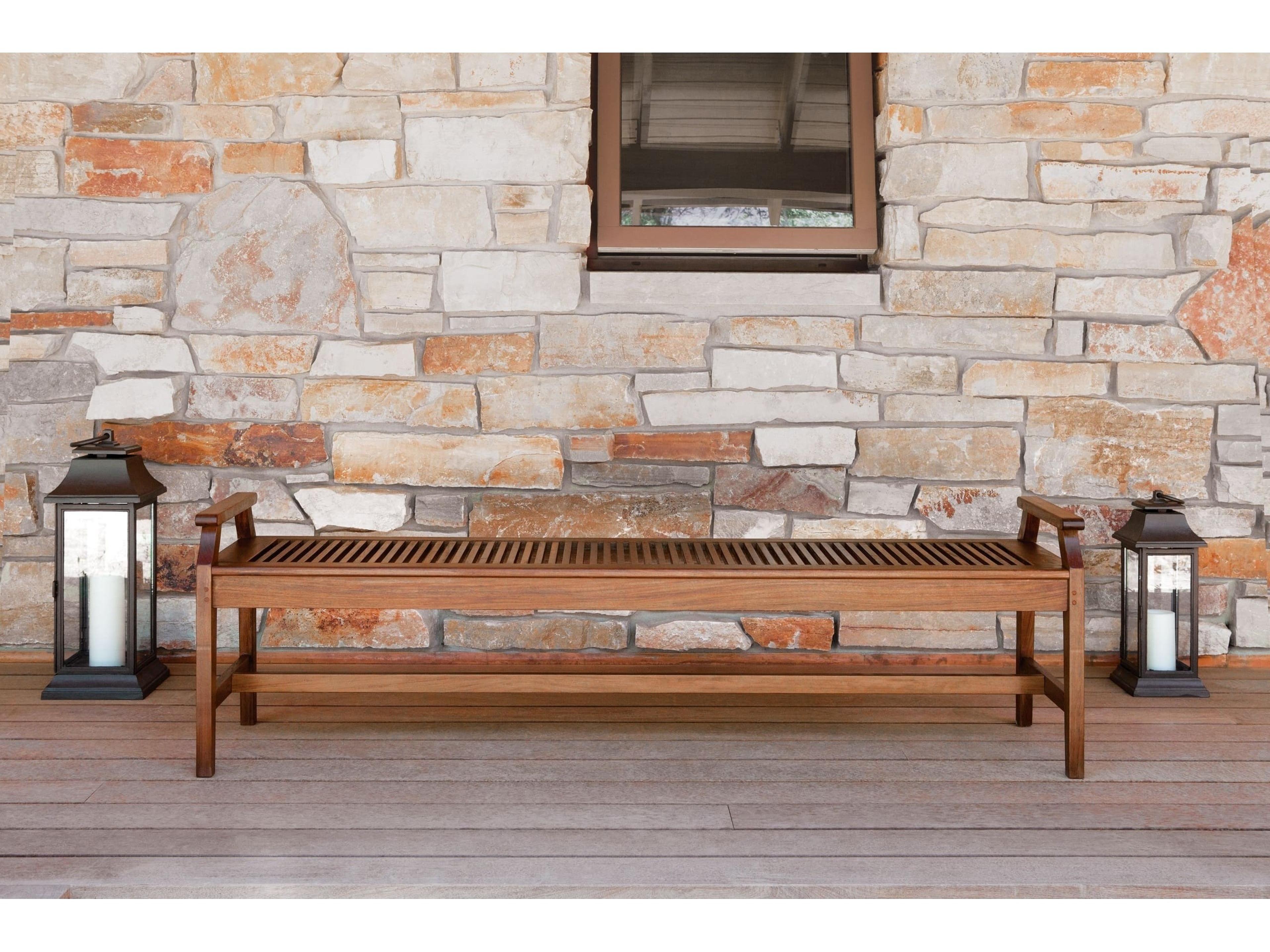 Jensen Outdoor Furniture Opal IPE 72" Backless Bench with Arms