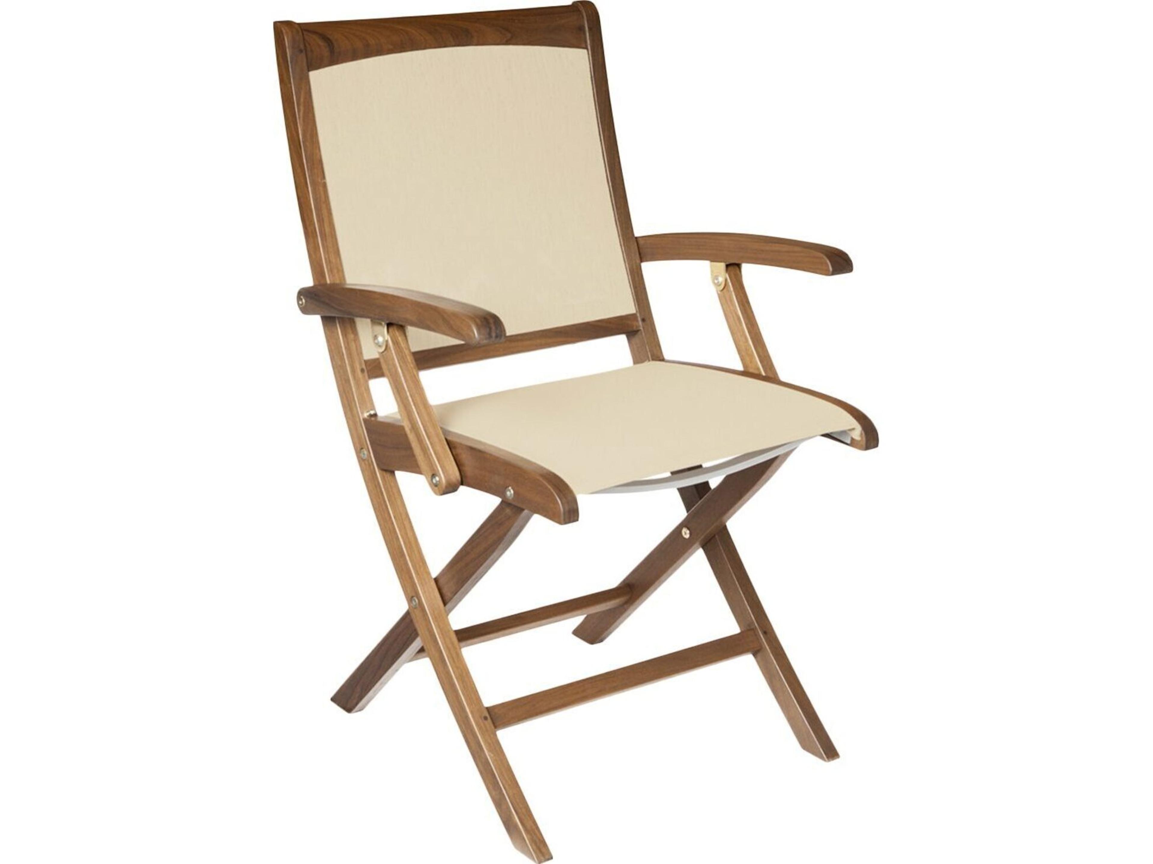 Furniture Topaz IPE Folding Sling Arm Chair/ Beige