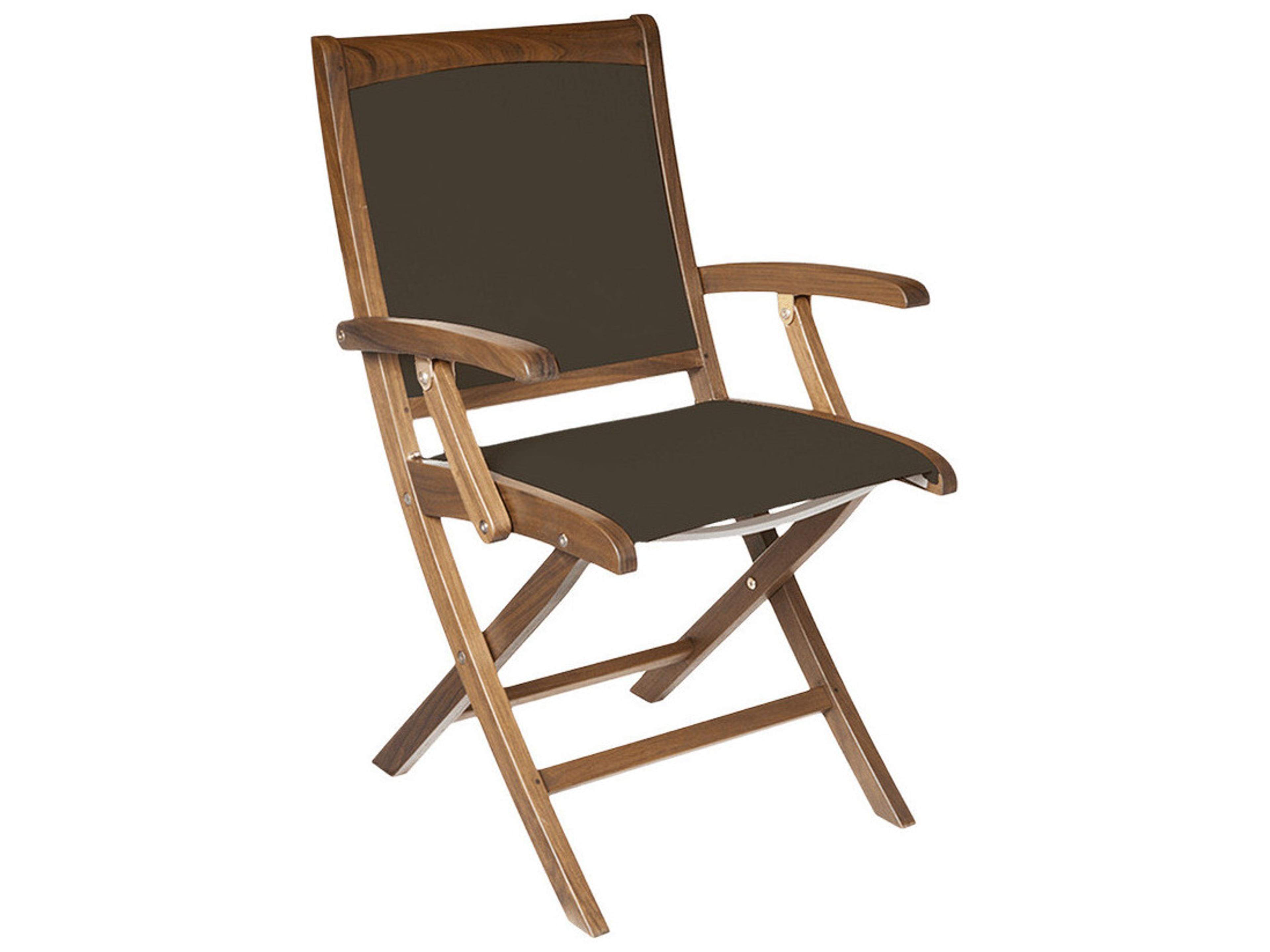 Furniture Topaz IPE Folding Sling Arm Chair/ Brown
