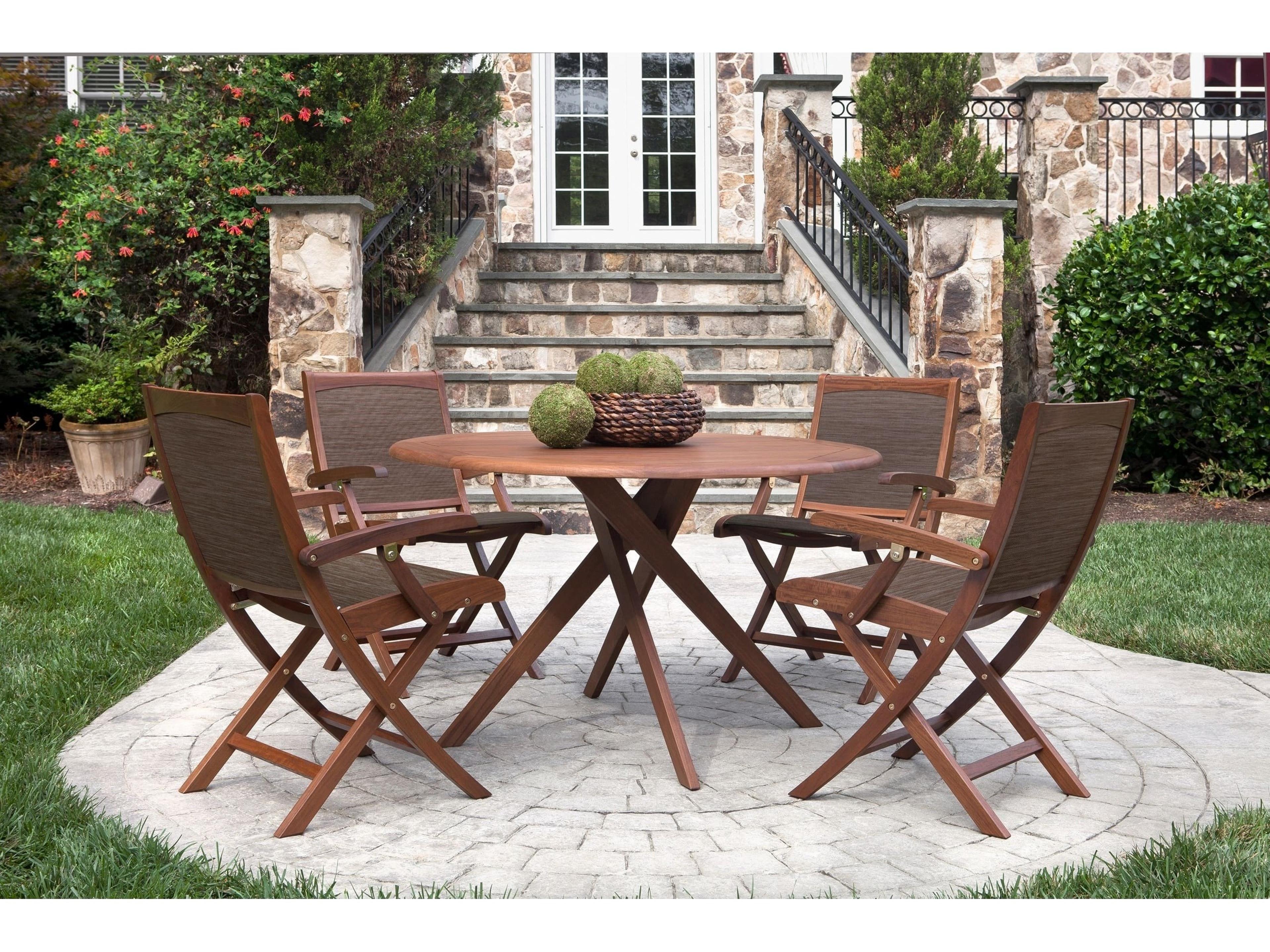 Jensen Outdoor Furniture Topaz IPE Folding Sling Arm Chair/ Brown