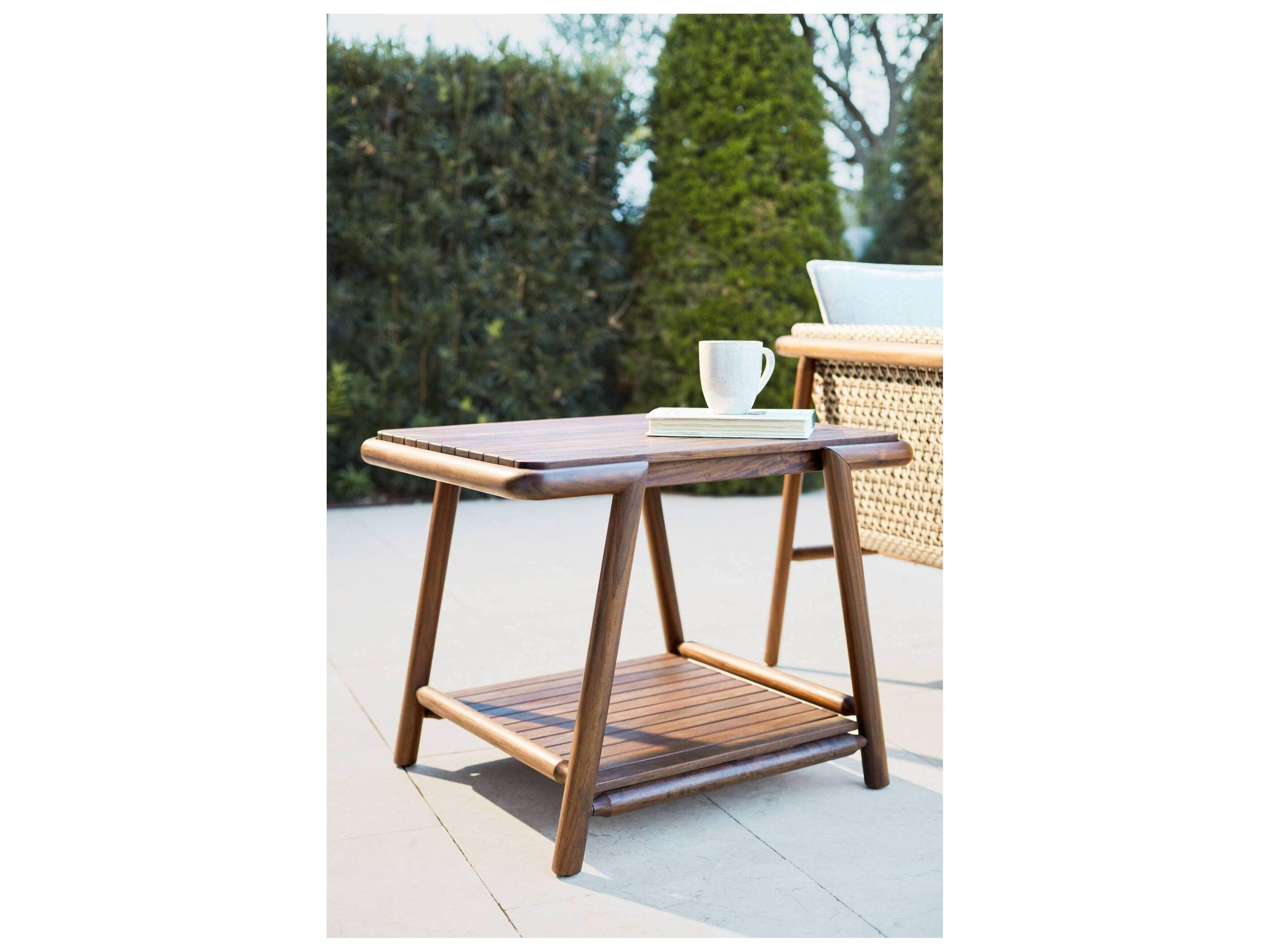 Jensen Outdoor Furniture Forte IPE 28" x 23" Rectangular Side Table with LPE Top