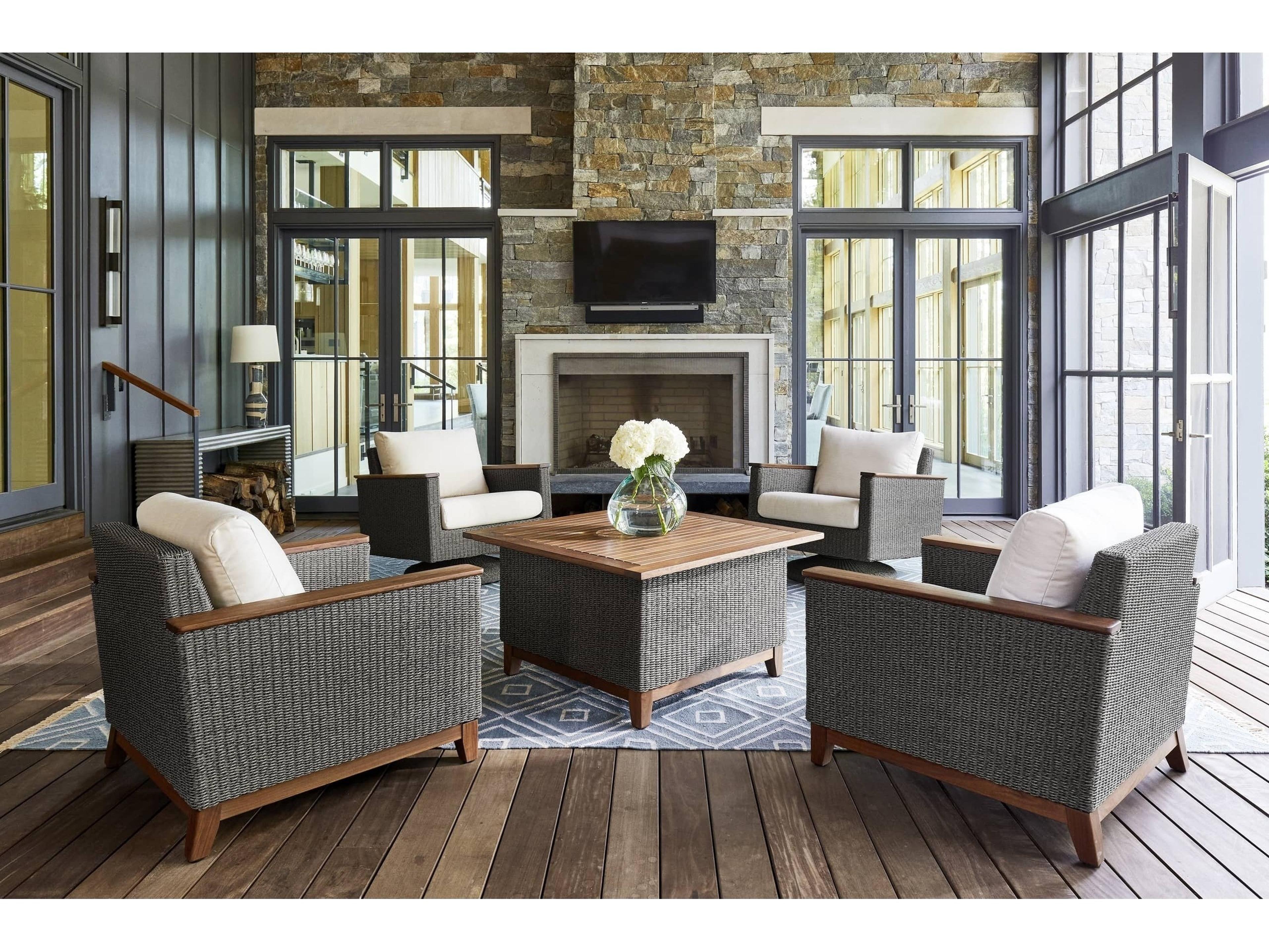 Jensen Coral Swivel Rocker/Gray Set Replacement Cushions