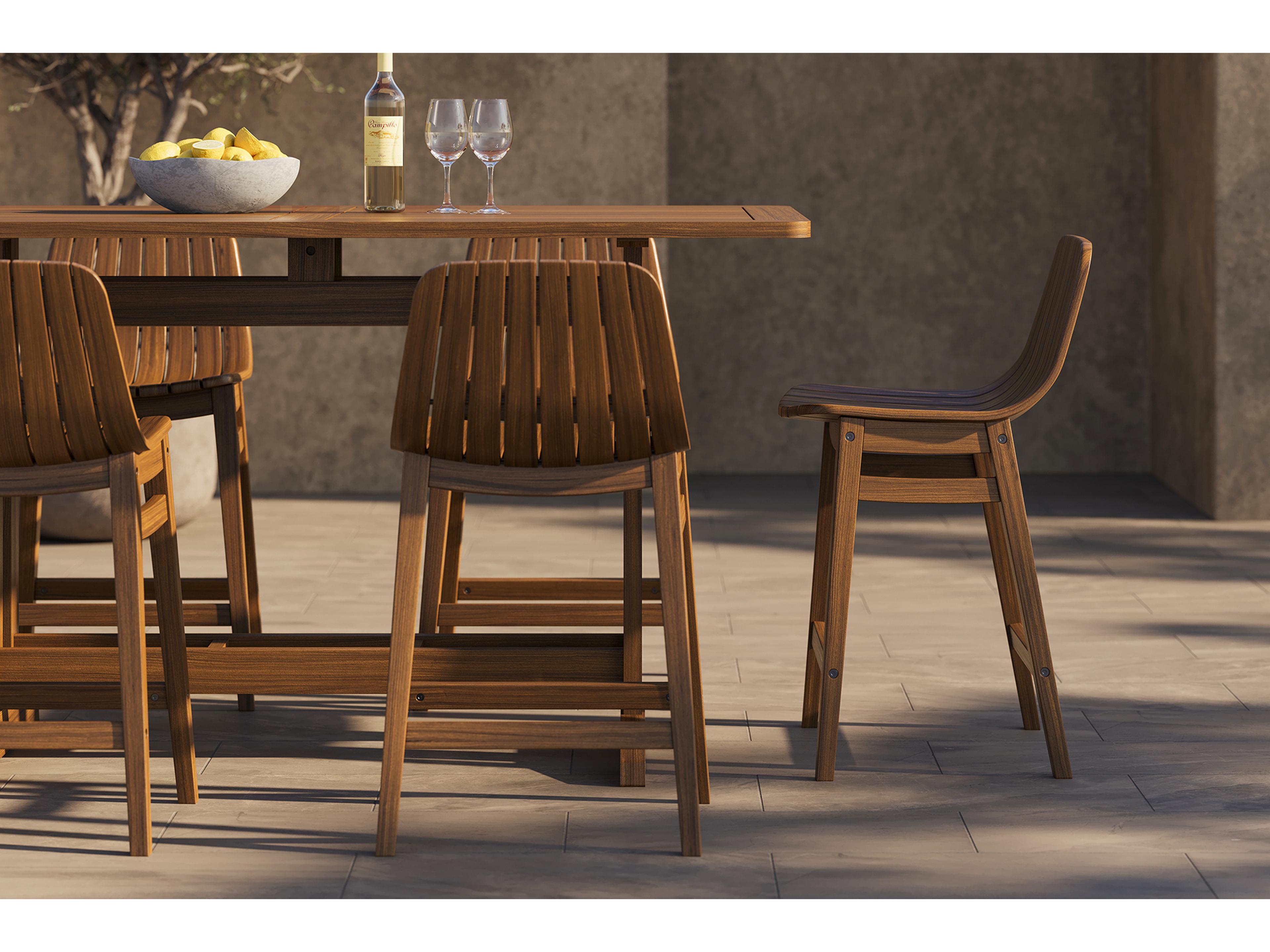 Jensen Outdoor Furniture Innova IPE Cradle Counter Height Side Chair