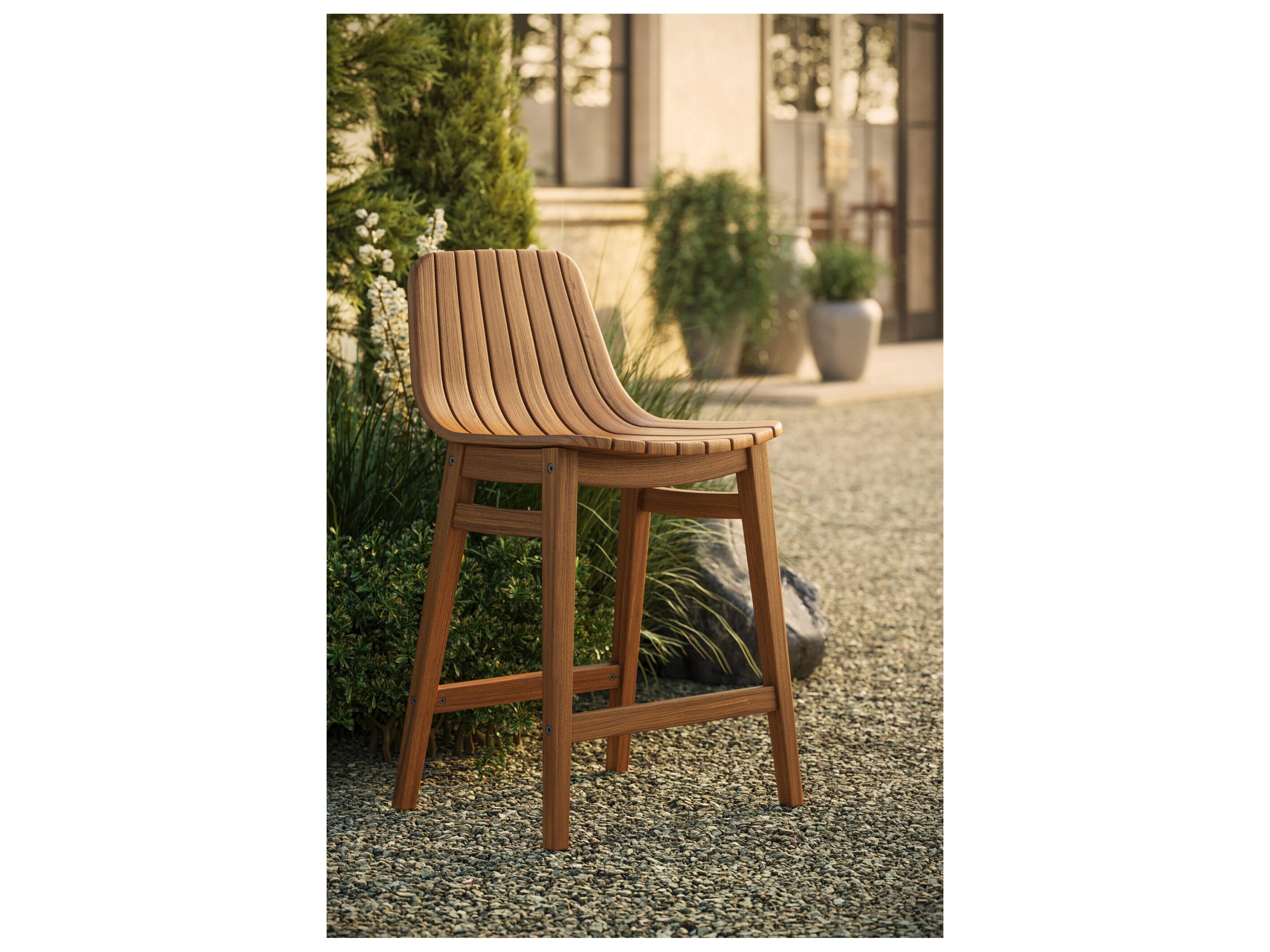 Jensen Outdoor Furniture Innova IPE Cradle Counter Height Side Chair