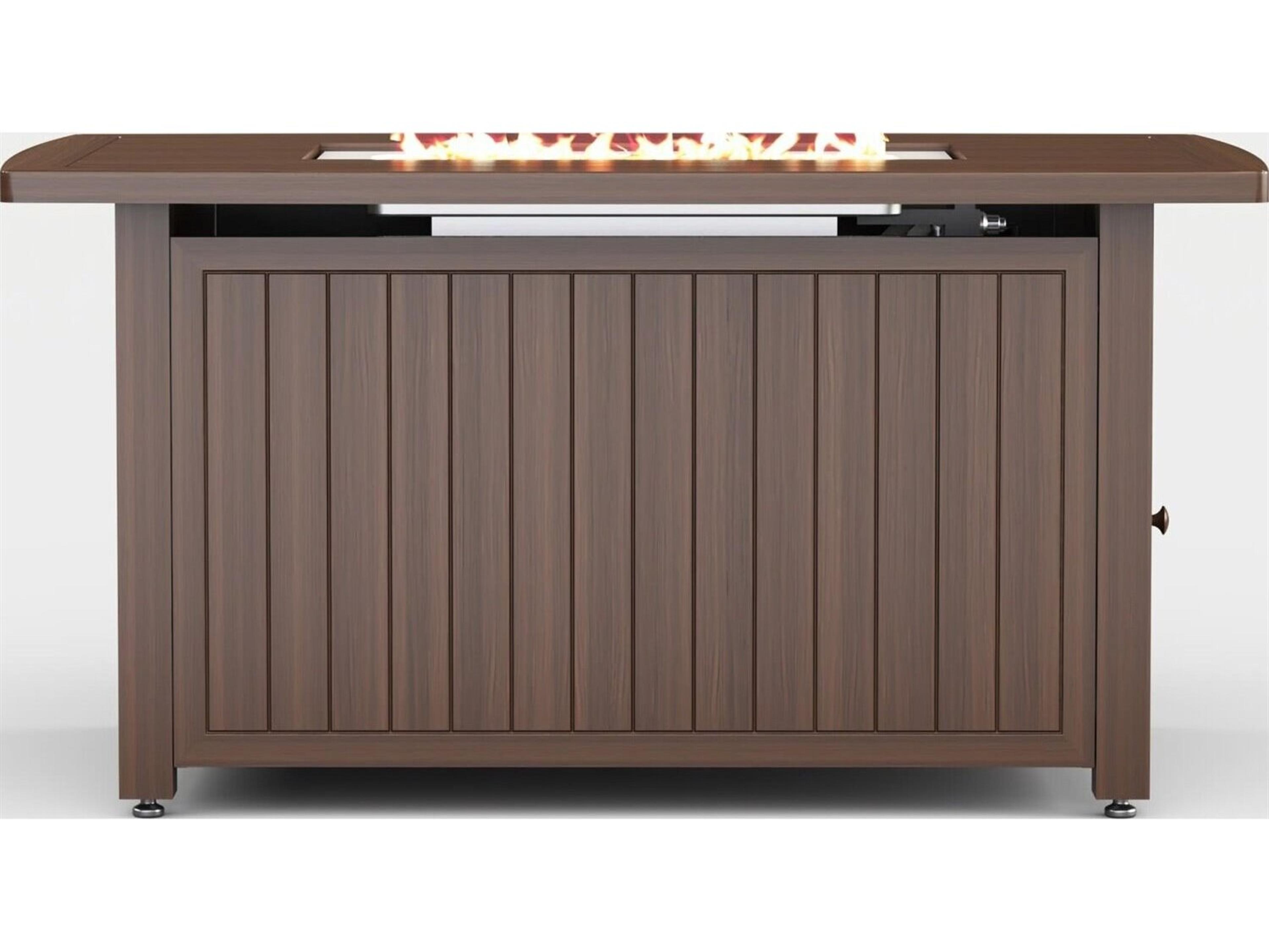 Jensen Outdoor Furniture Glow IPE 48" x 28" Rectangular Fire Table