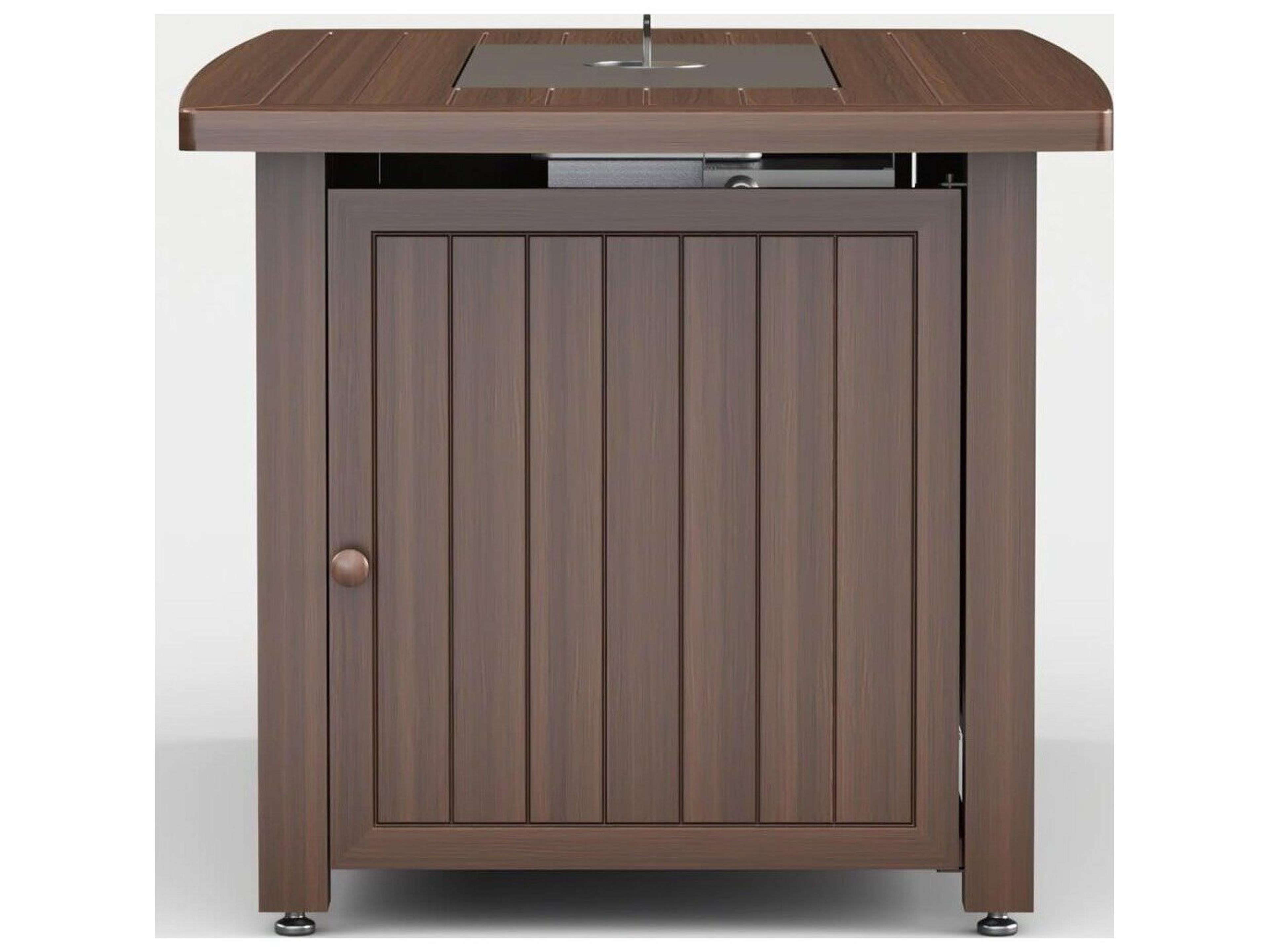 Jensen Outdoor Furniture Glow IPE 48" x 28" Rectangular Fire Table