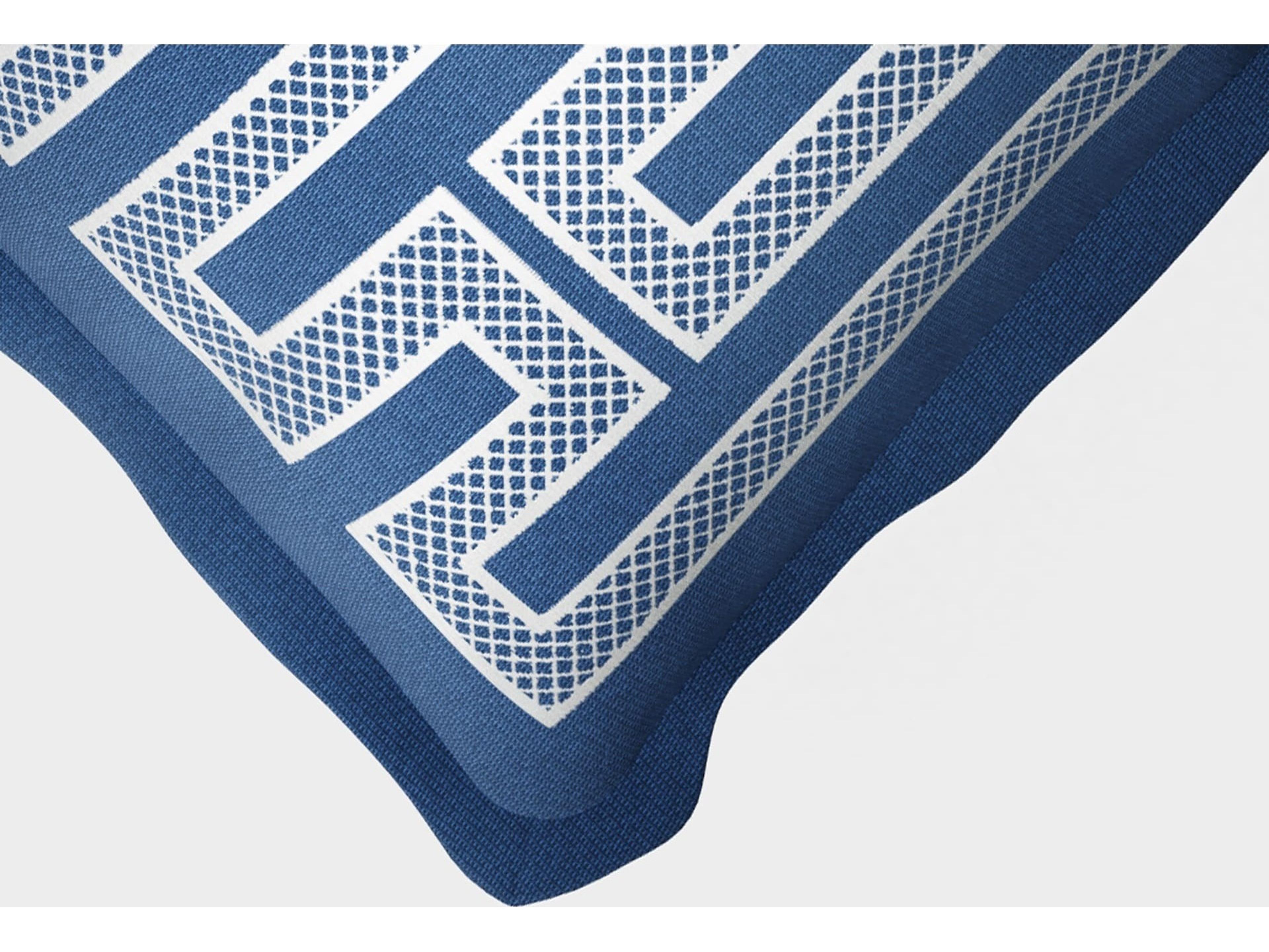 Jensen Outdoor Performance Plume Embroidery 20" x 20" Hampton - Indigo/Ivory