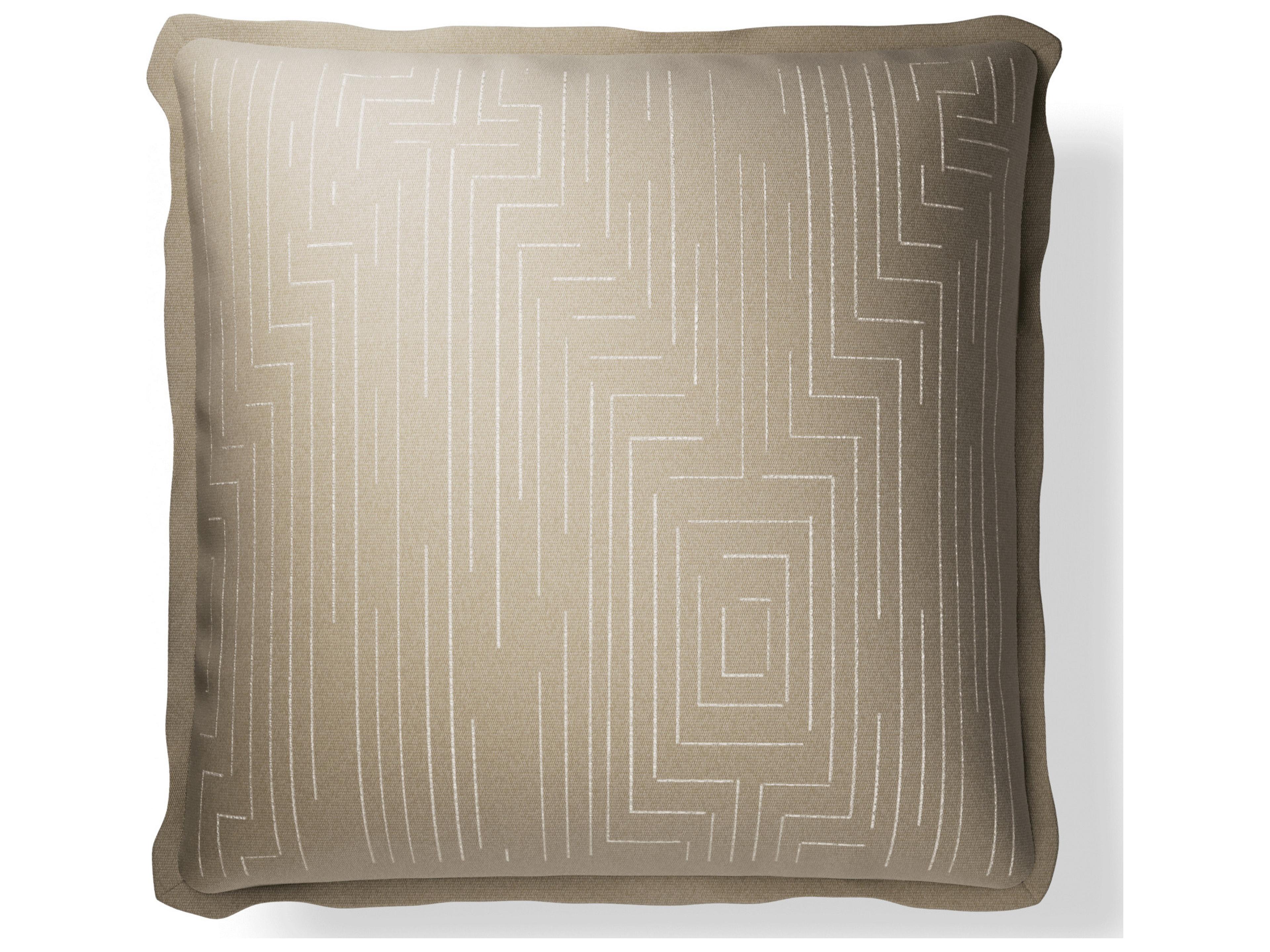 Performance Plume Embroidery 20" x 20" Maze - Desert/Ivory