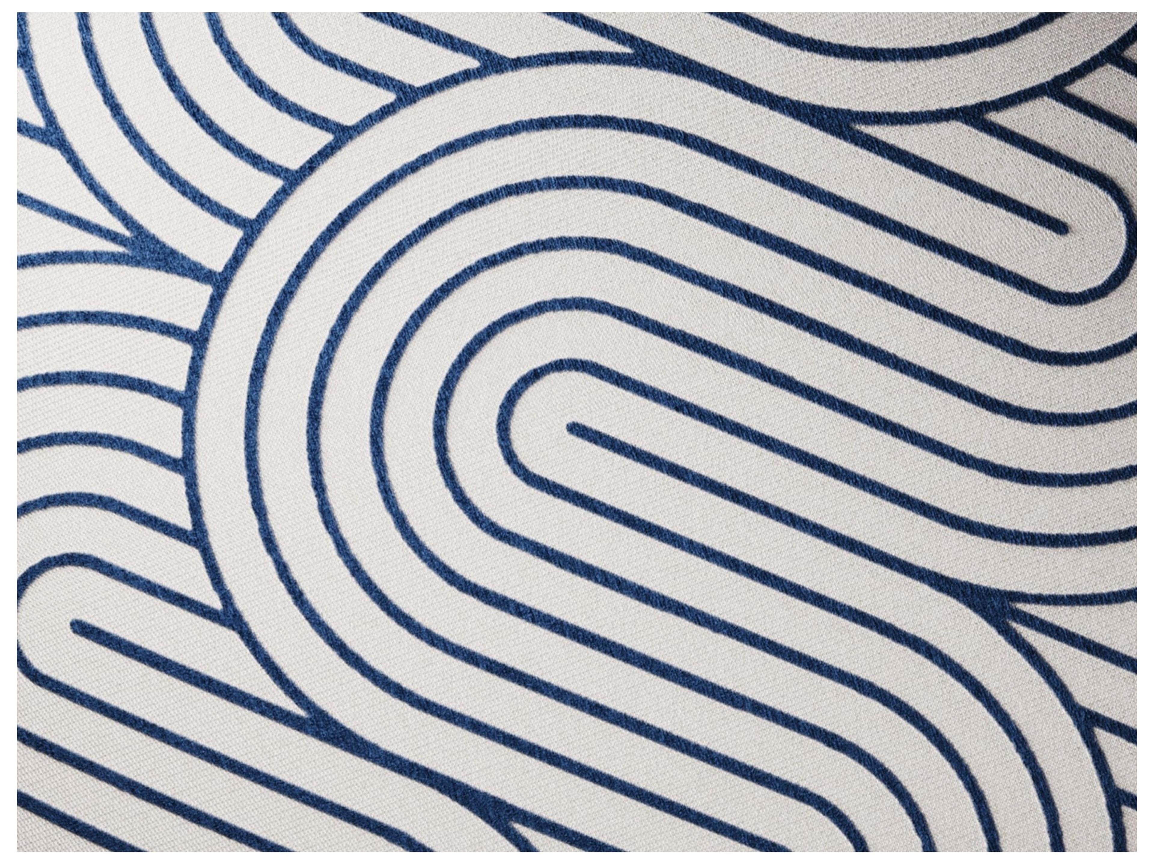 Jensen Outdoor Performance Plume Embroidery 20" x 20" Spiral - Ivory/Indigo