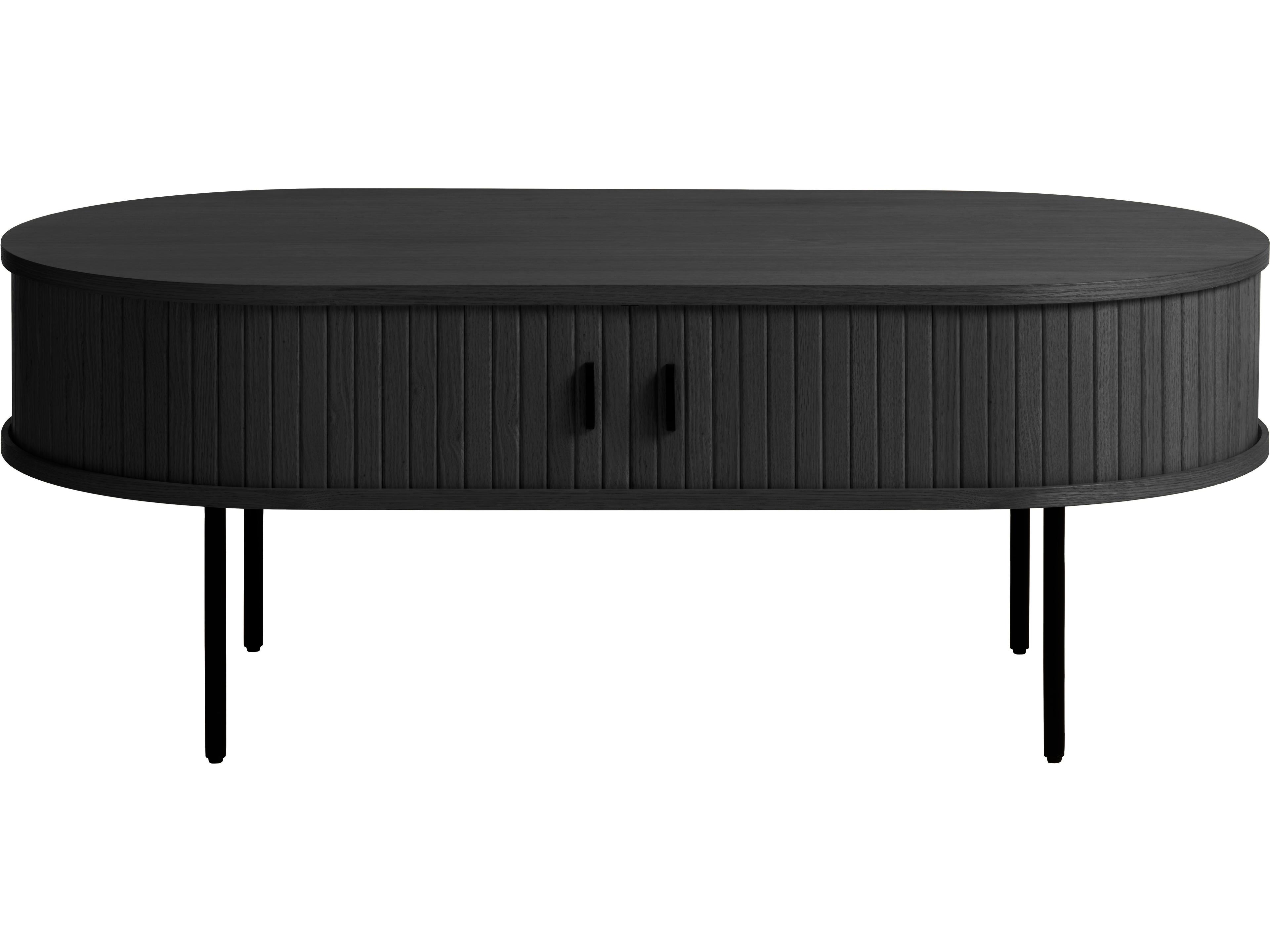 Nola Oval Wood Black Oak Coffee Table