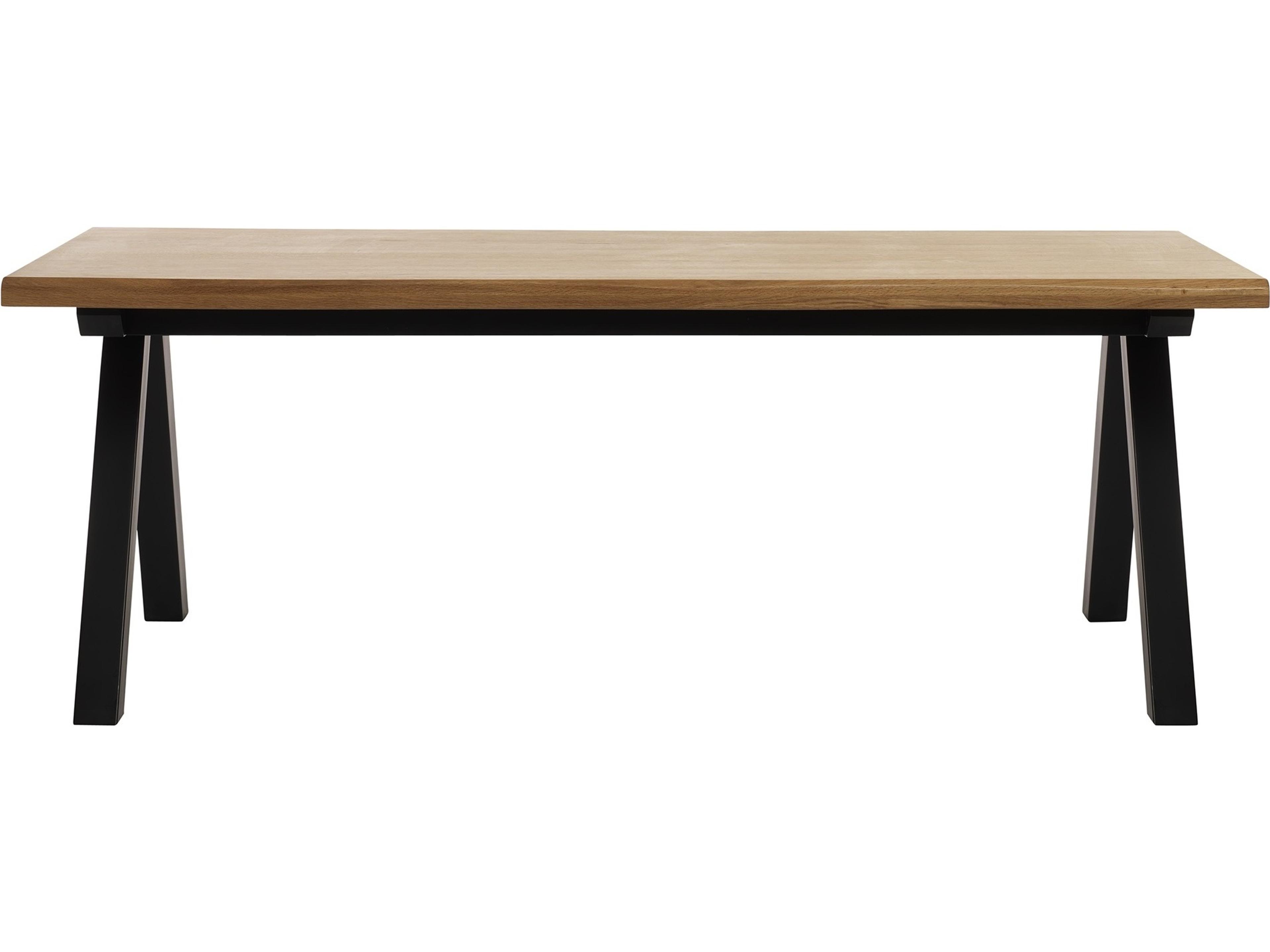 Unique Furniture Oliveto Rectangular Wood Wild Oak black Dining Table