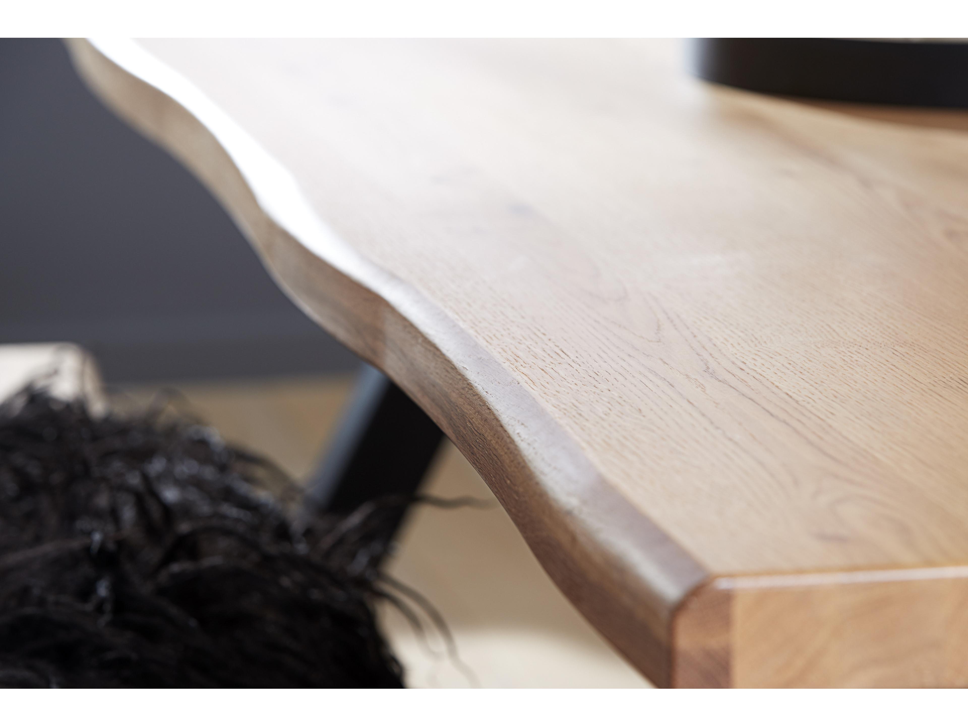 Unique Furniture Oliveto Rectangular Wood Wild Oak black Dining Table