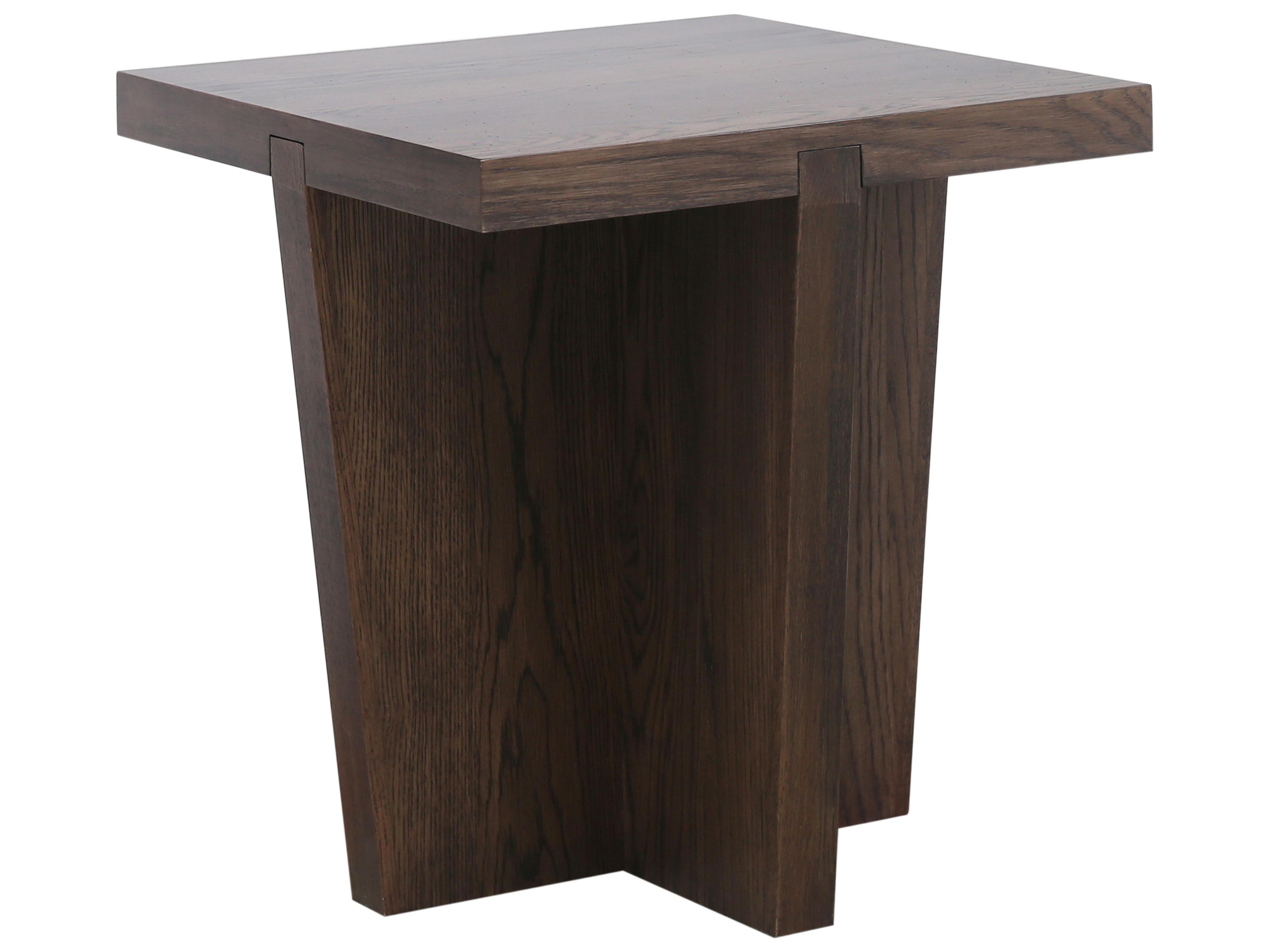 Rock Square Wood End Table