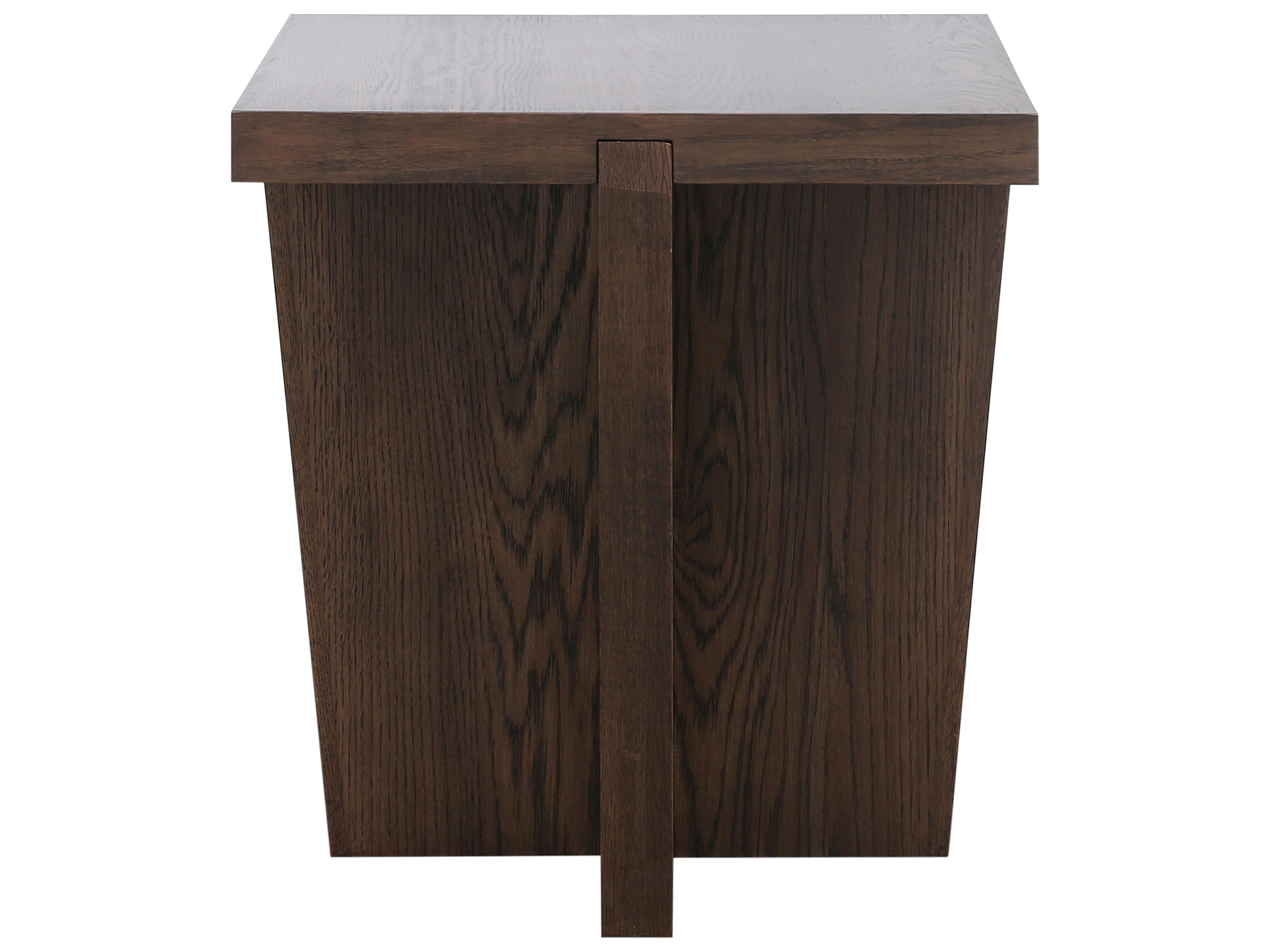 Unique Furniture Rock Square Wood End Table