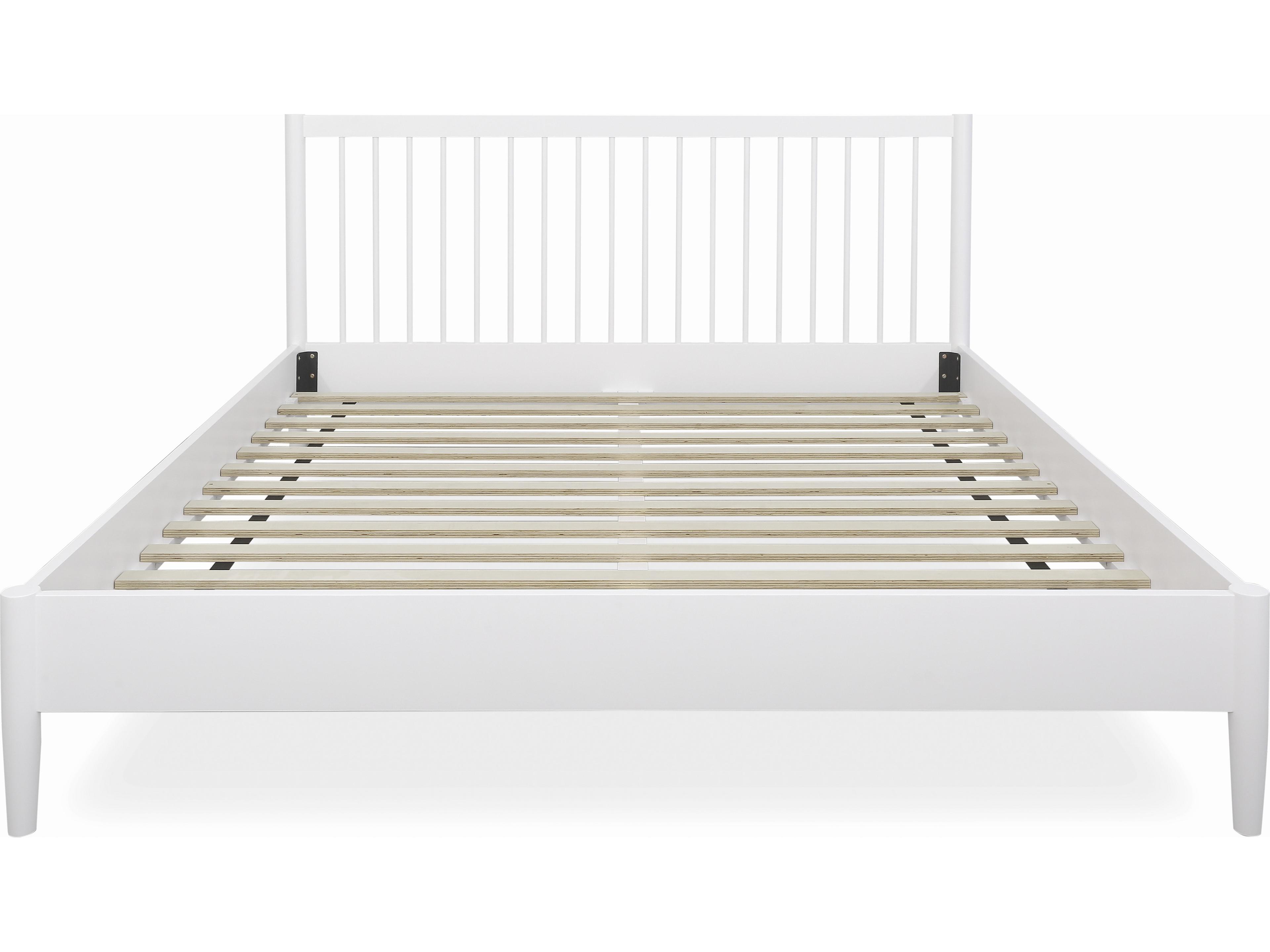 Sedona White Rubberwood Wood King Platform Bed