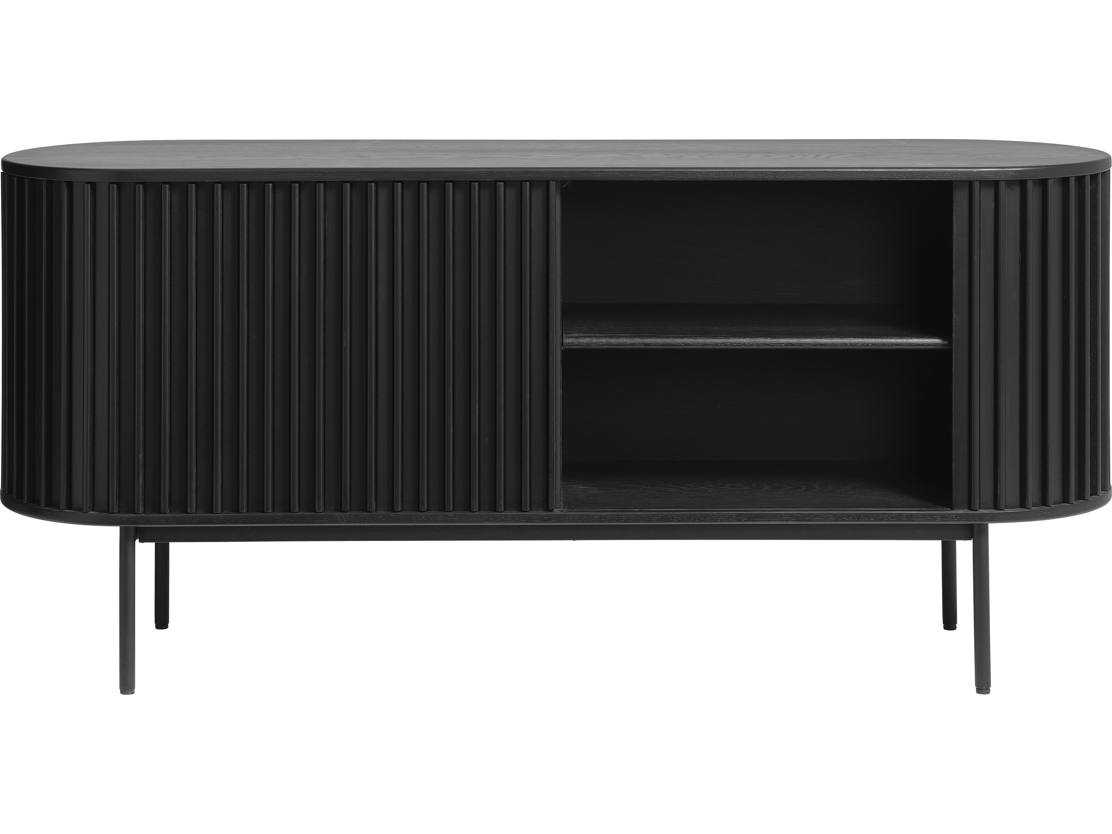 Unique Furniture Siena 63" Oak Wood Black Sideboard