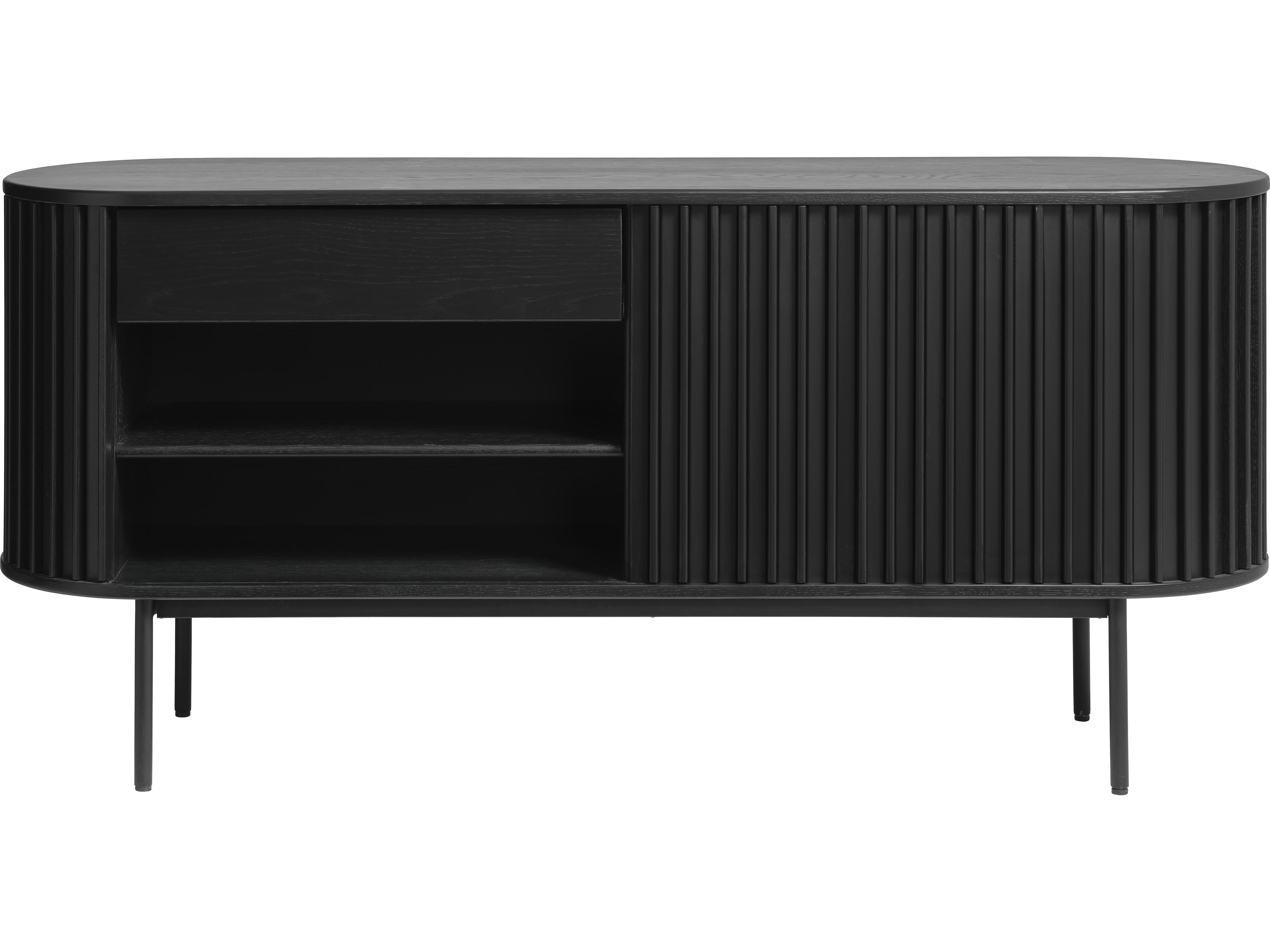 Unique Furniture Siena 63" Oak Wood Black Sideboard