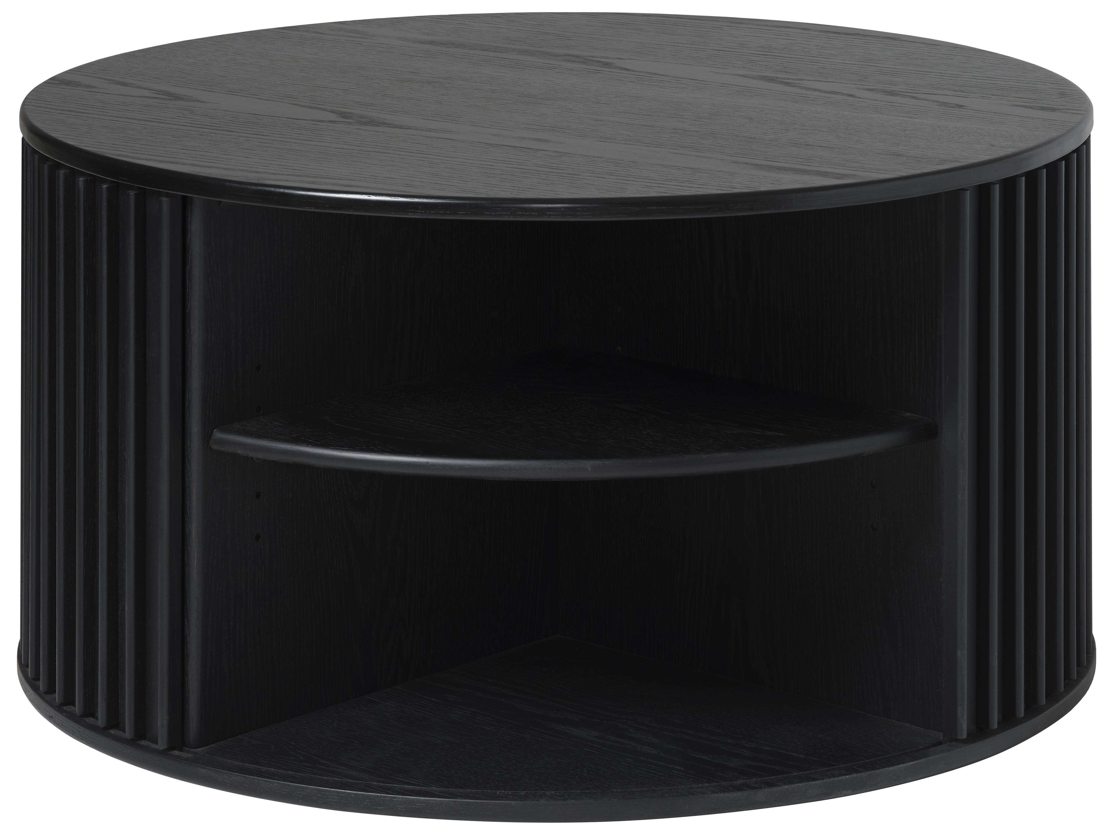 Unique Furniture Siena Round Wood Black Oak Coffee Table
