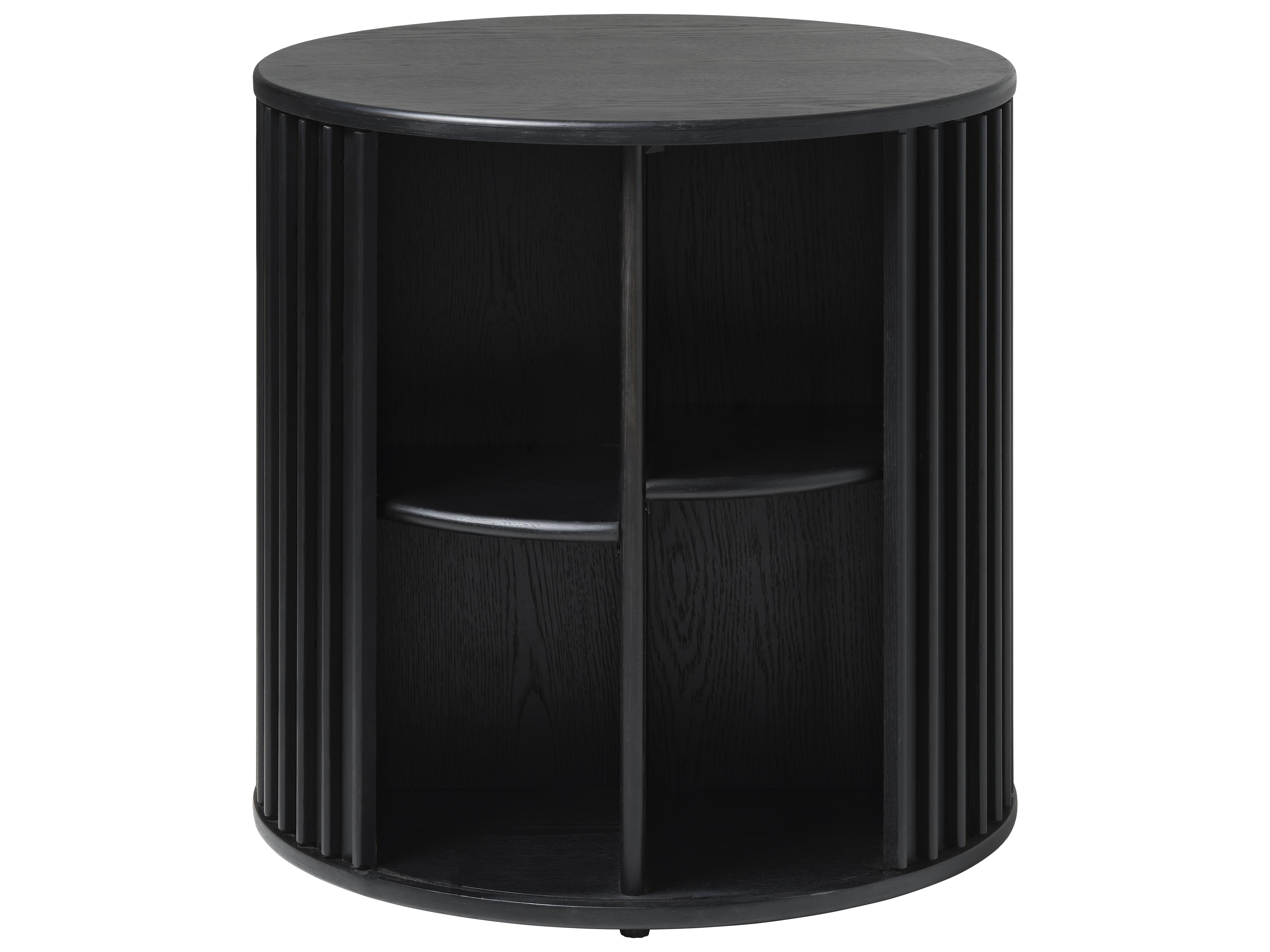 Siena Round Wood Black Oak End Table