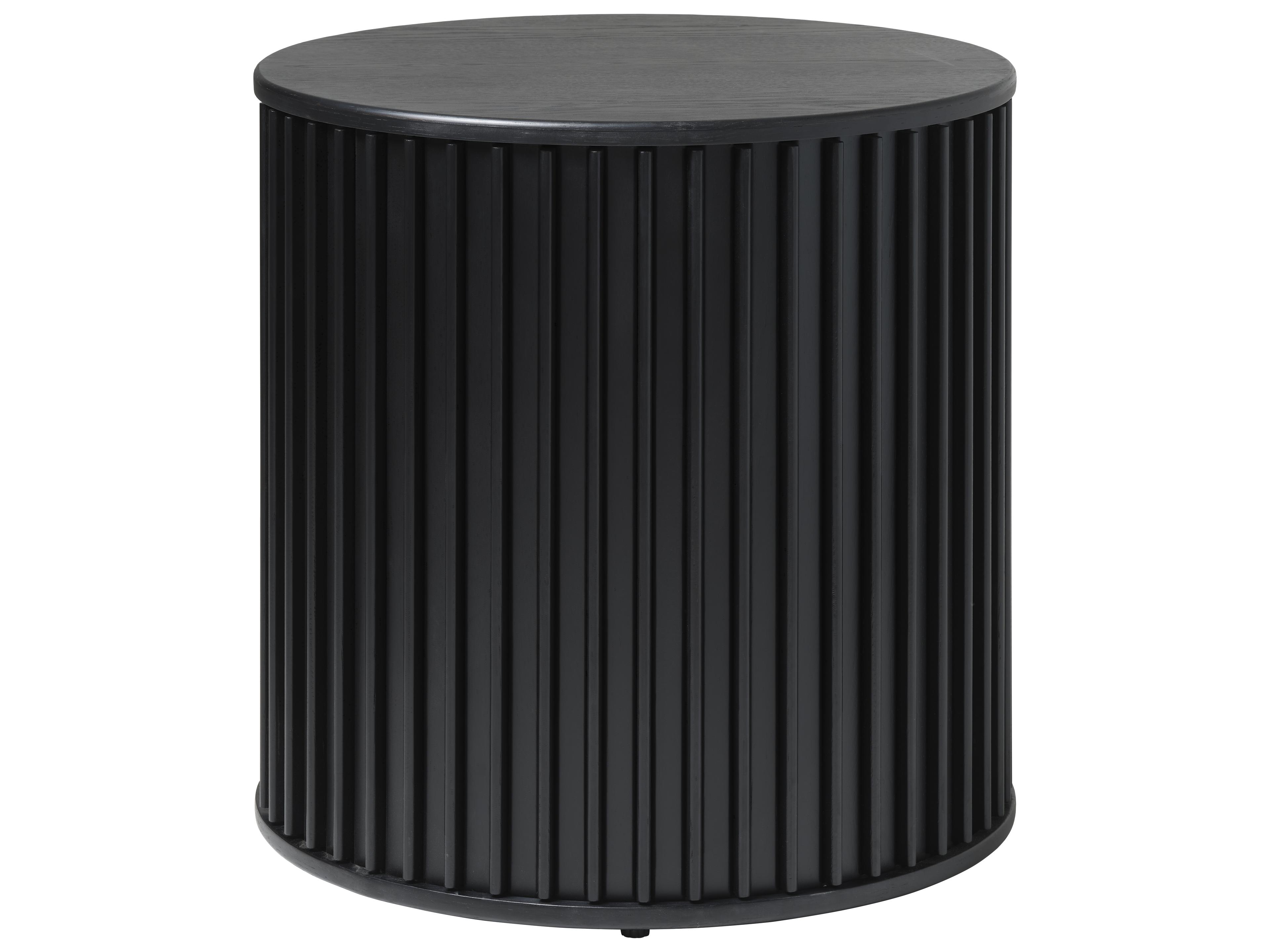 Unique Furniture Siena Round Wood Black Oak End Table