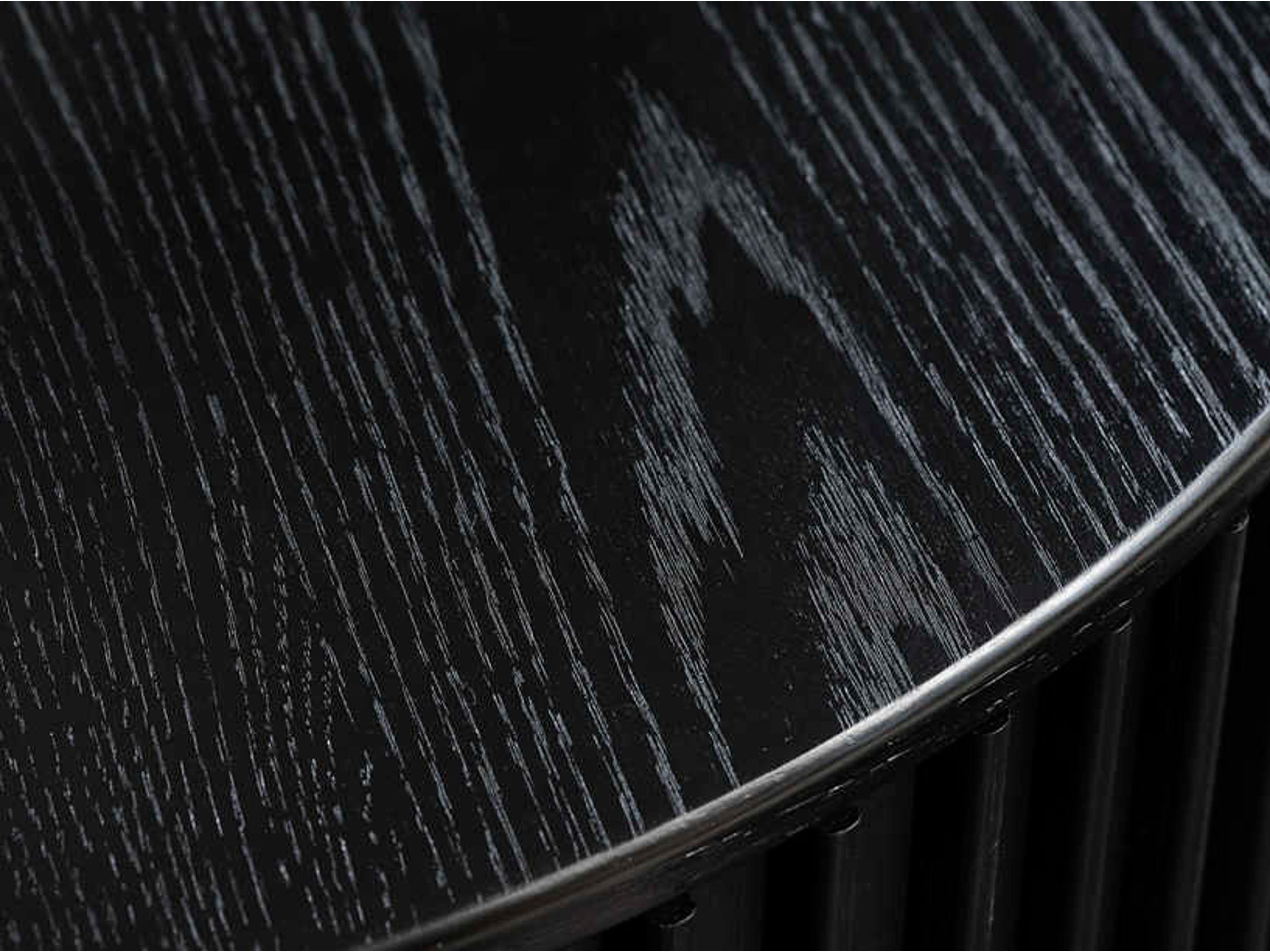 Unique Furniture Siena Round Wood Black Oak End Table