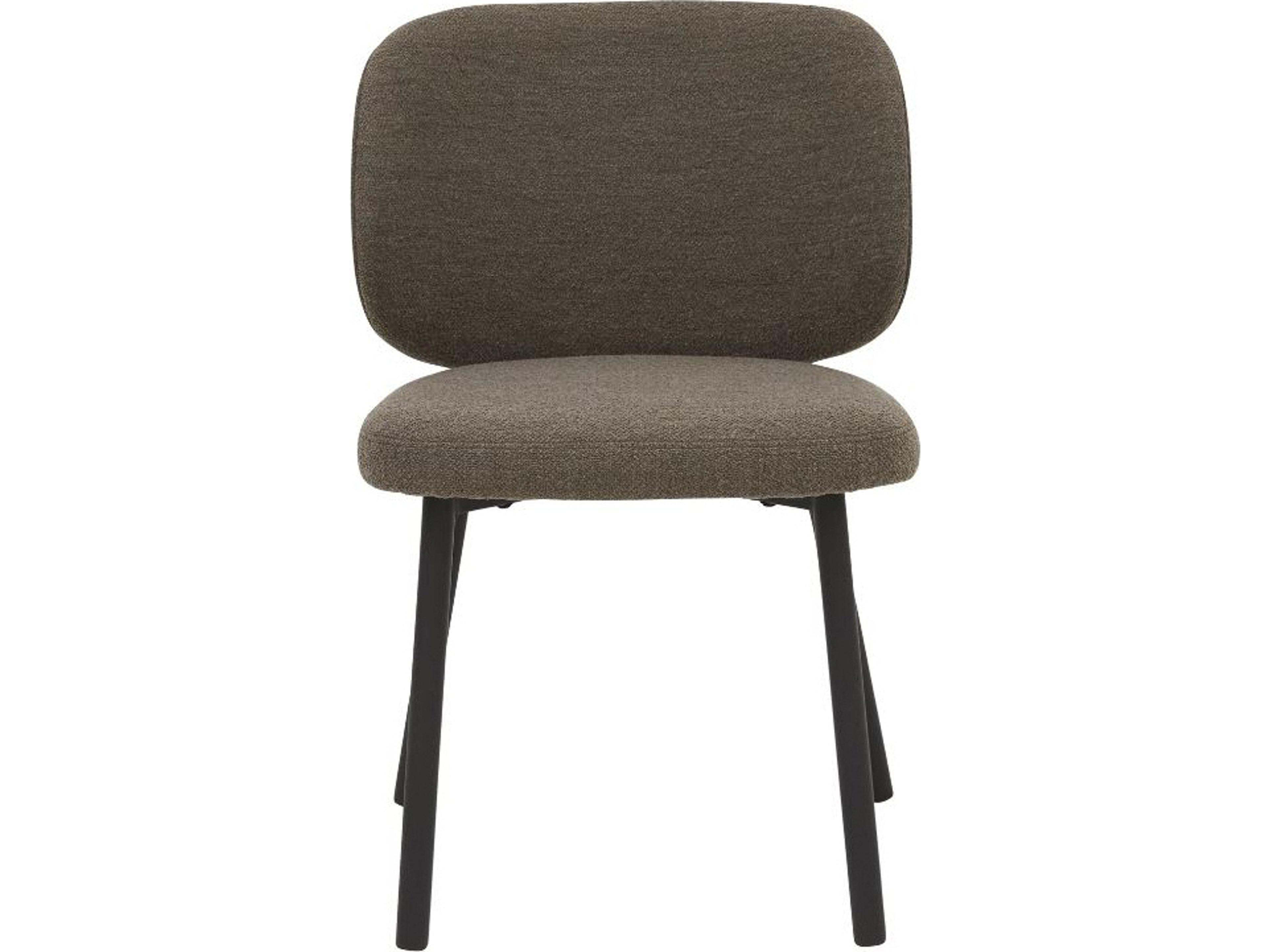 Unique Furniture Swan Brown Upholstered Armless Dining Chair Set of 2