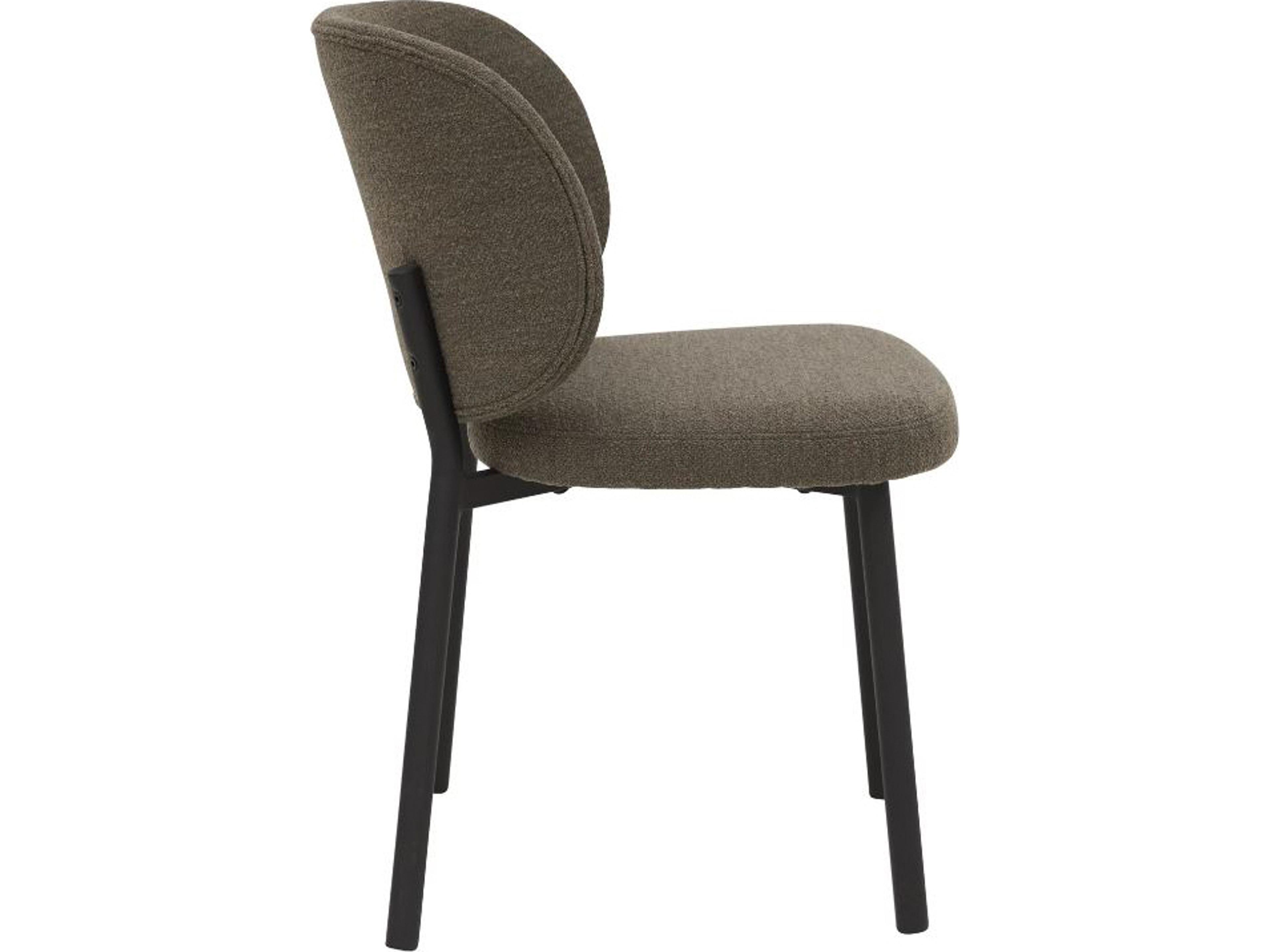 Unique Furniture Swan Brown Upholstered Armless Dining Chair Set of 2