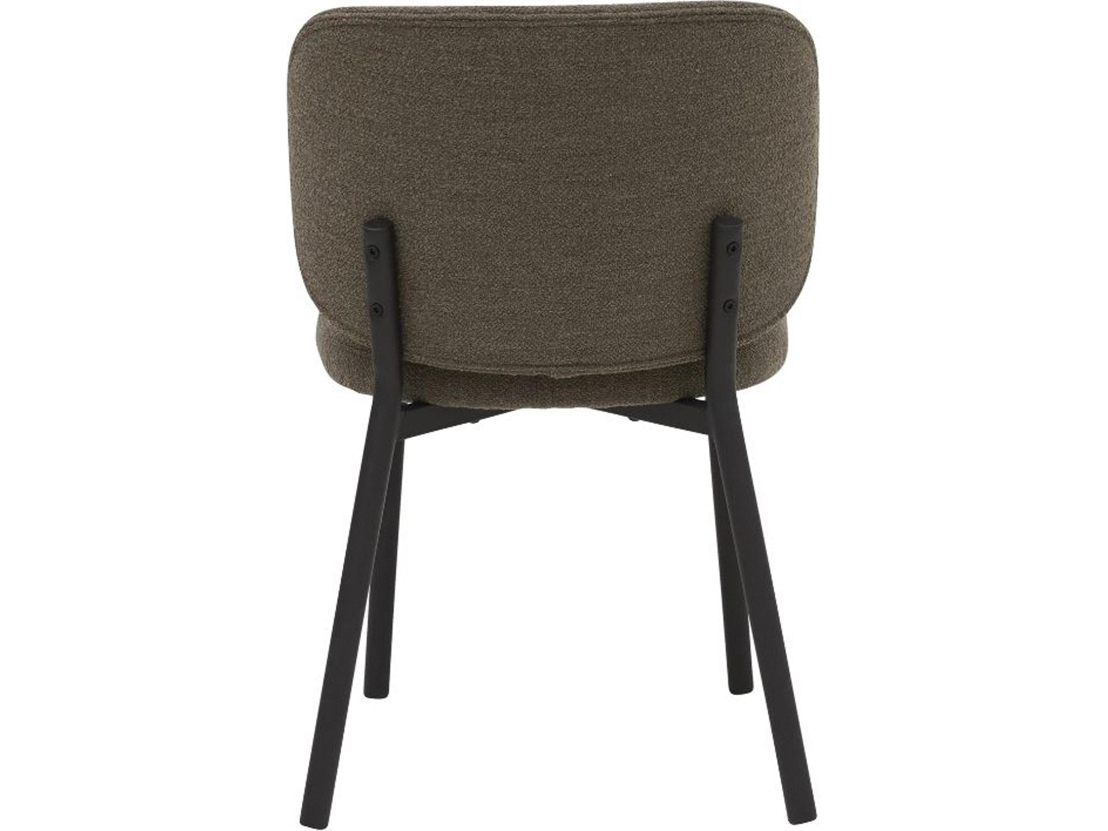 Unique Furniture Swan Brown Upholstered Armless Dining Chair Set of 2
