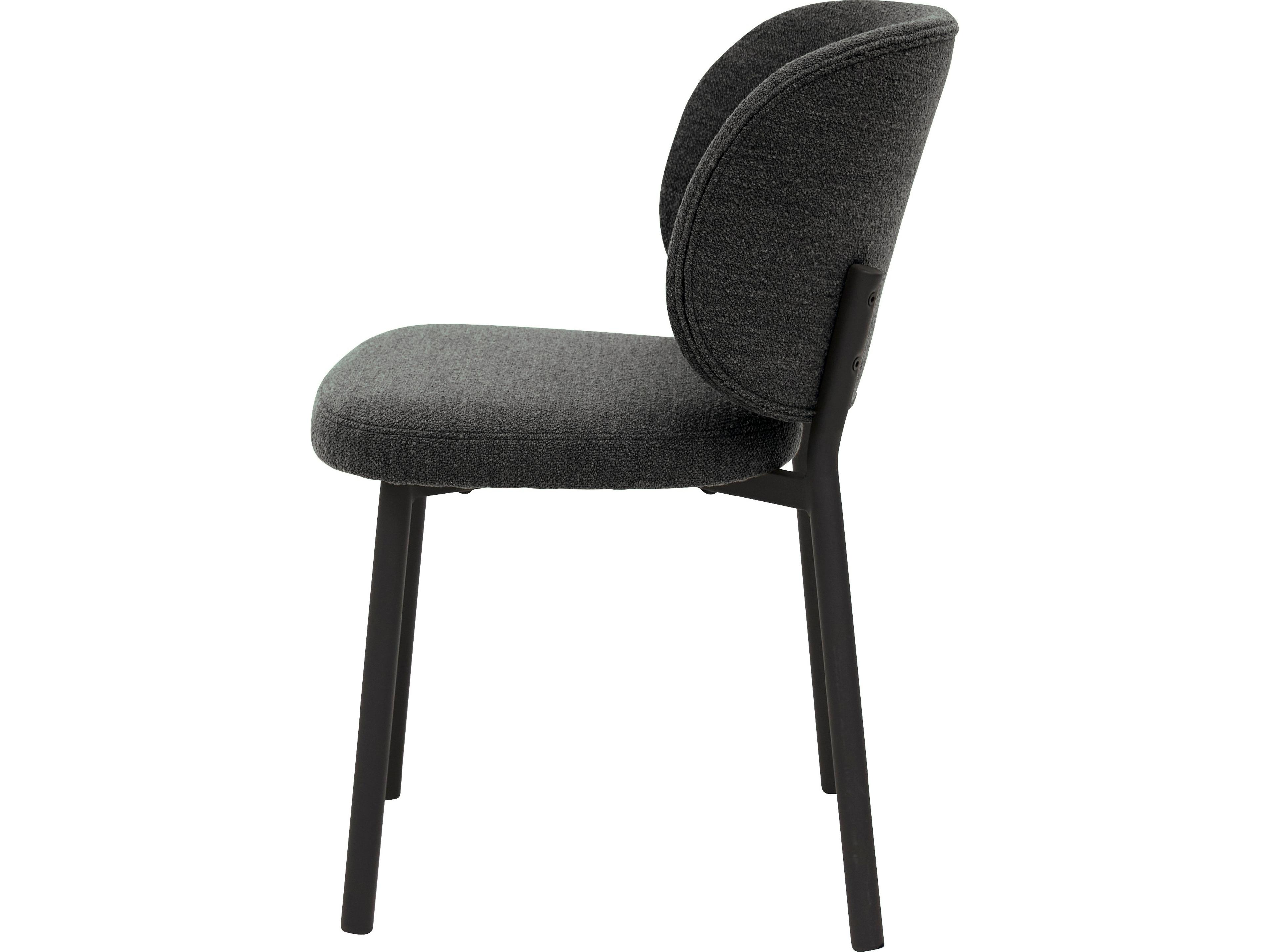 Unique Furniture Swan Gray Upholstered Armless Dining Chair Set of 2