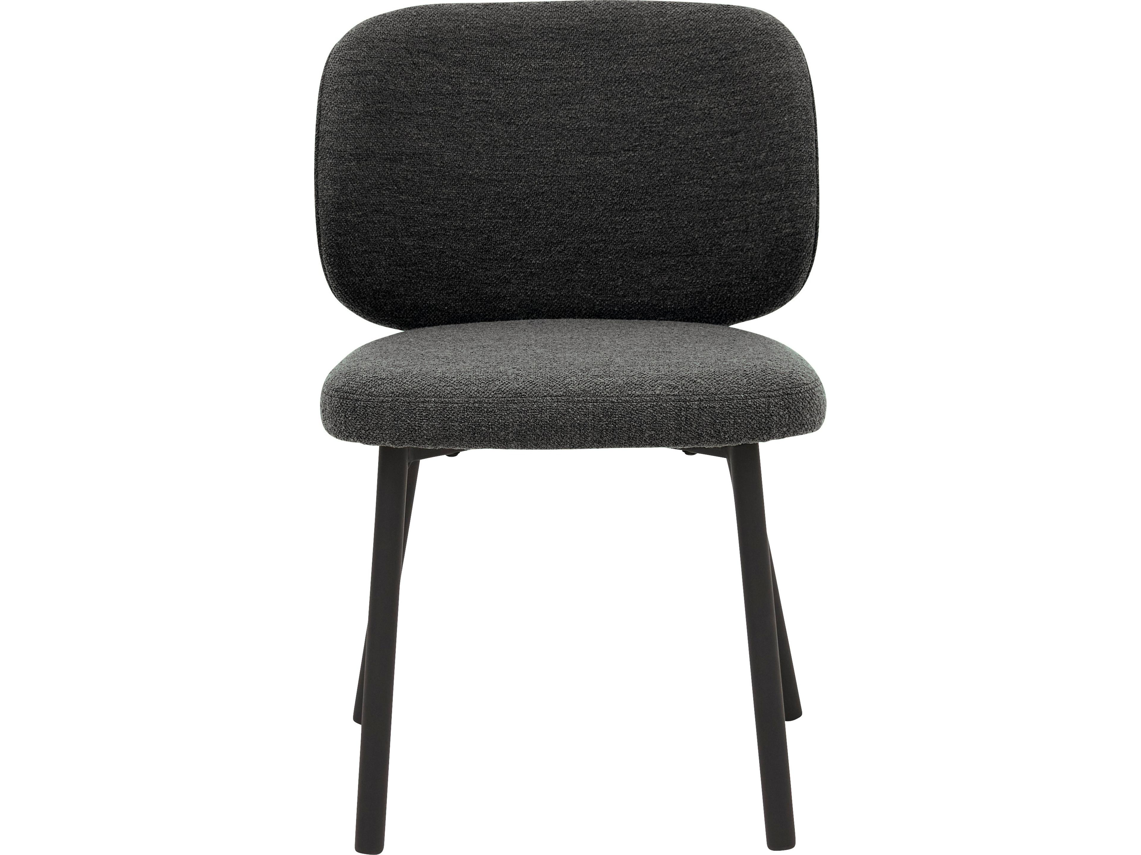 Unique Furniture Swan Gray Upholstered Armless Dining Chair Set of 2