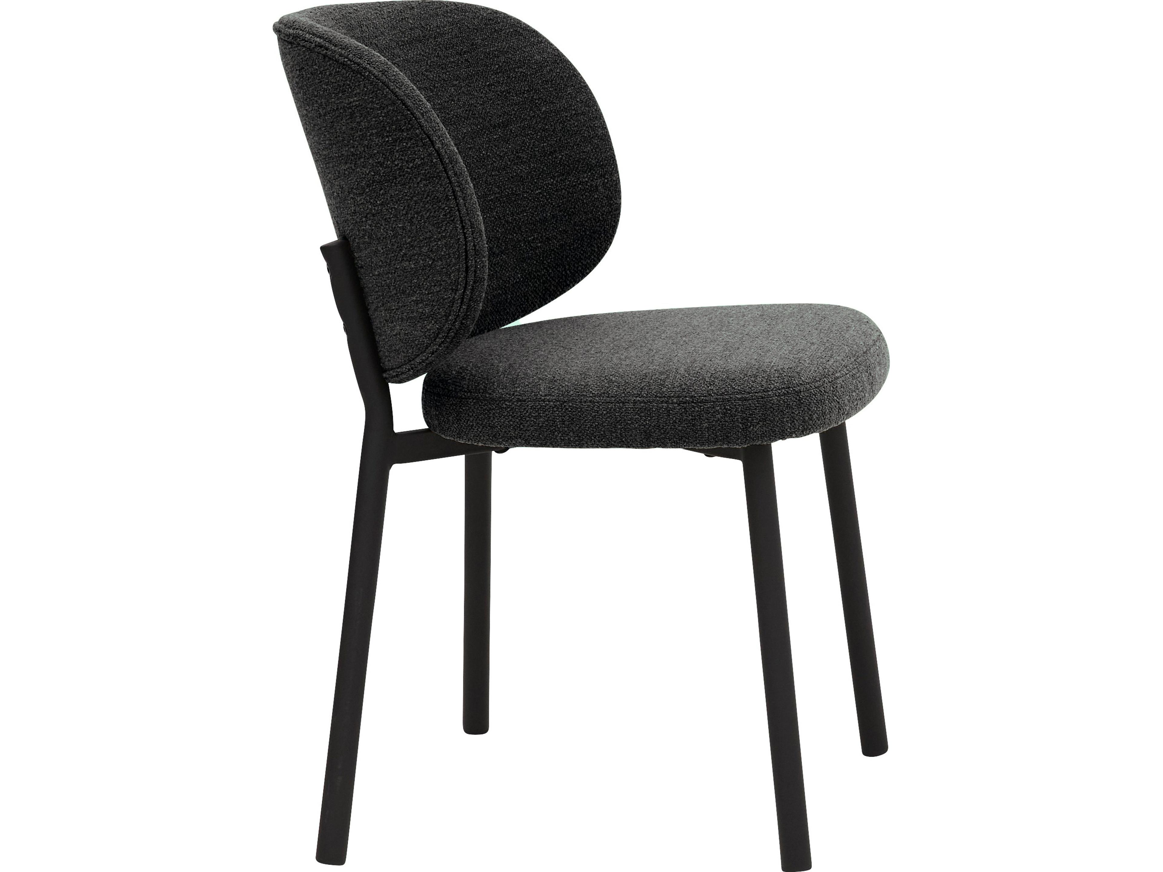 Unique Furniture Swan Gray Upholstered Armless Dining Chair Set of 2