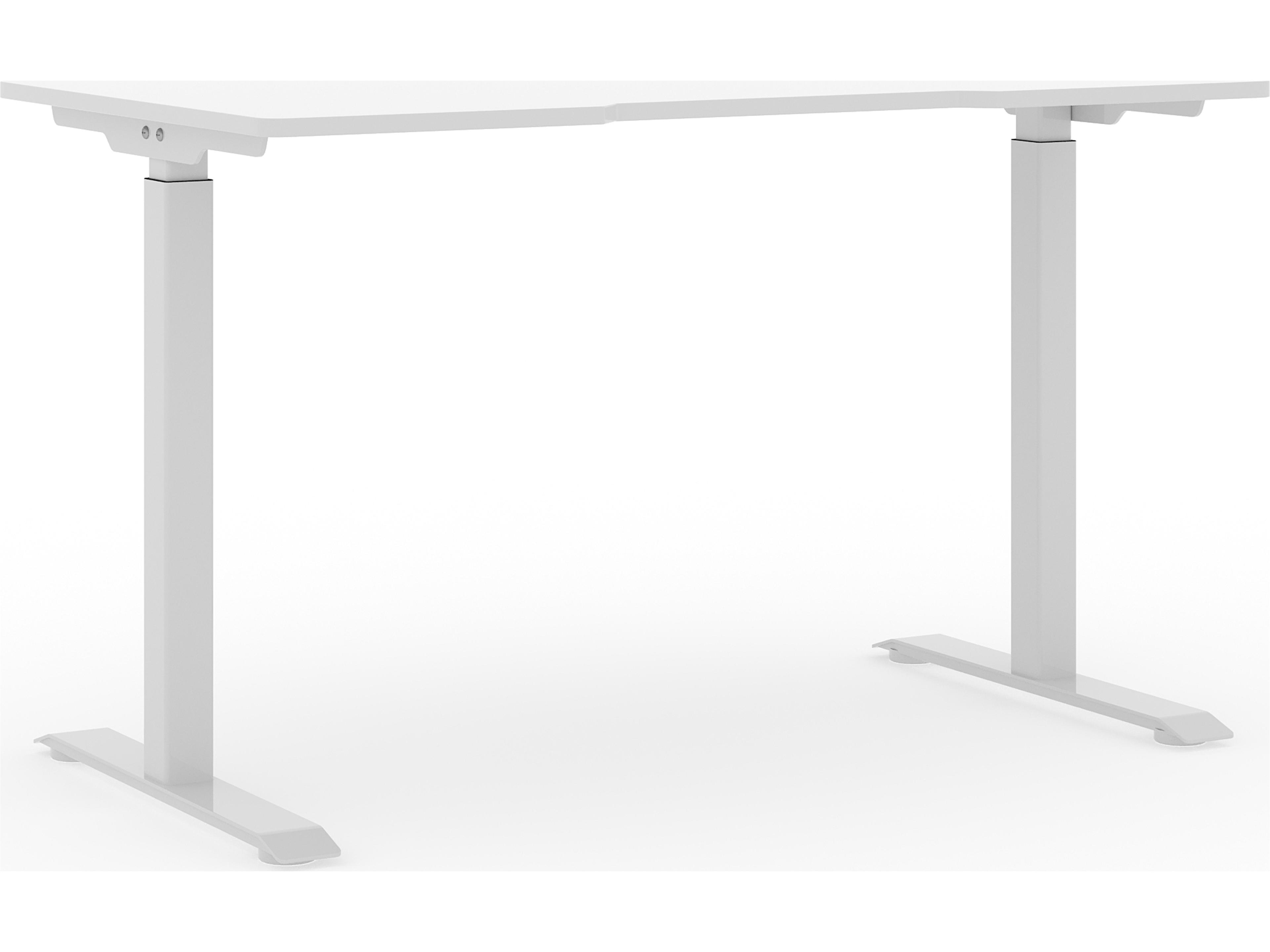 Sit-stand Collection White Ply Wood Computer Desk