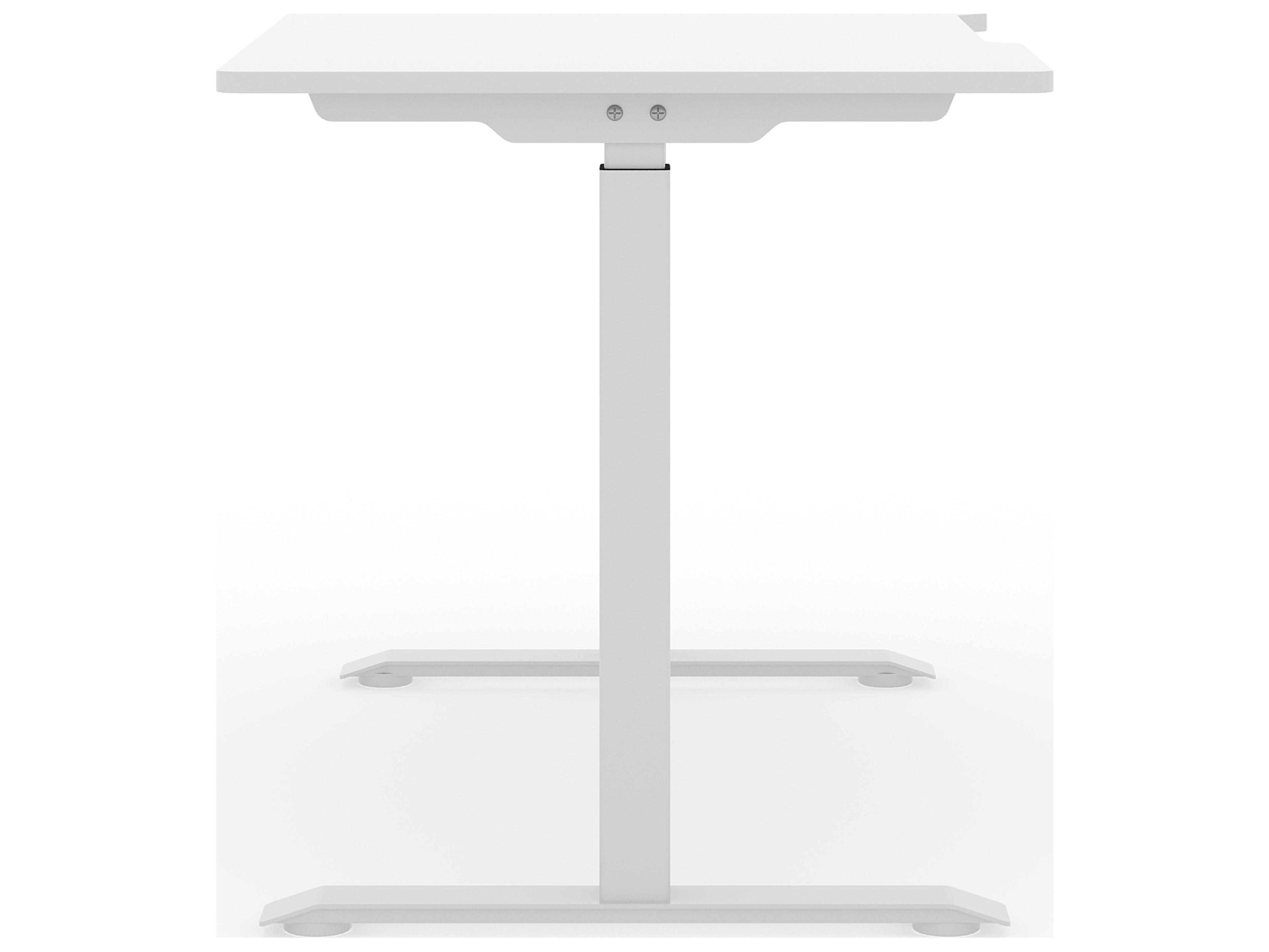 Unique Furniture Sit-stand Collection White Ply Wood Computer Desk