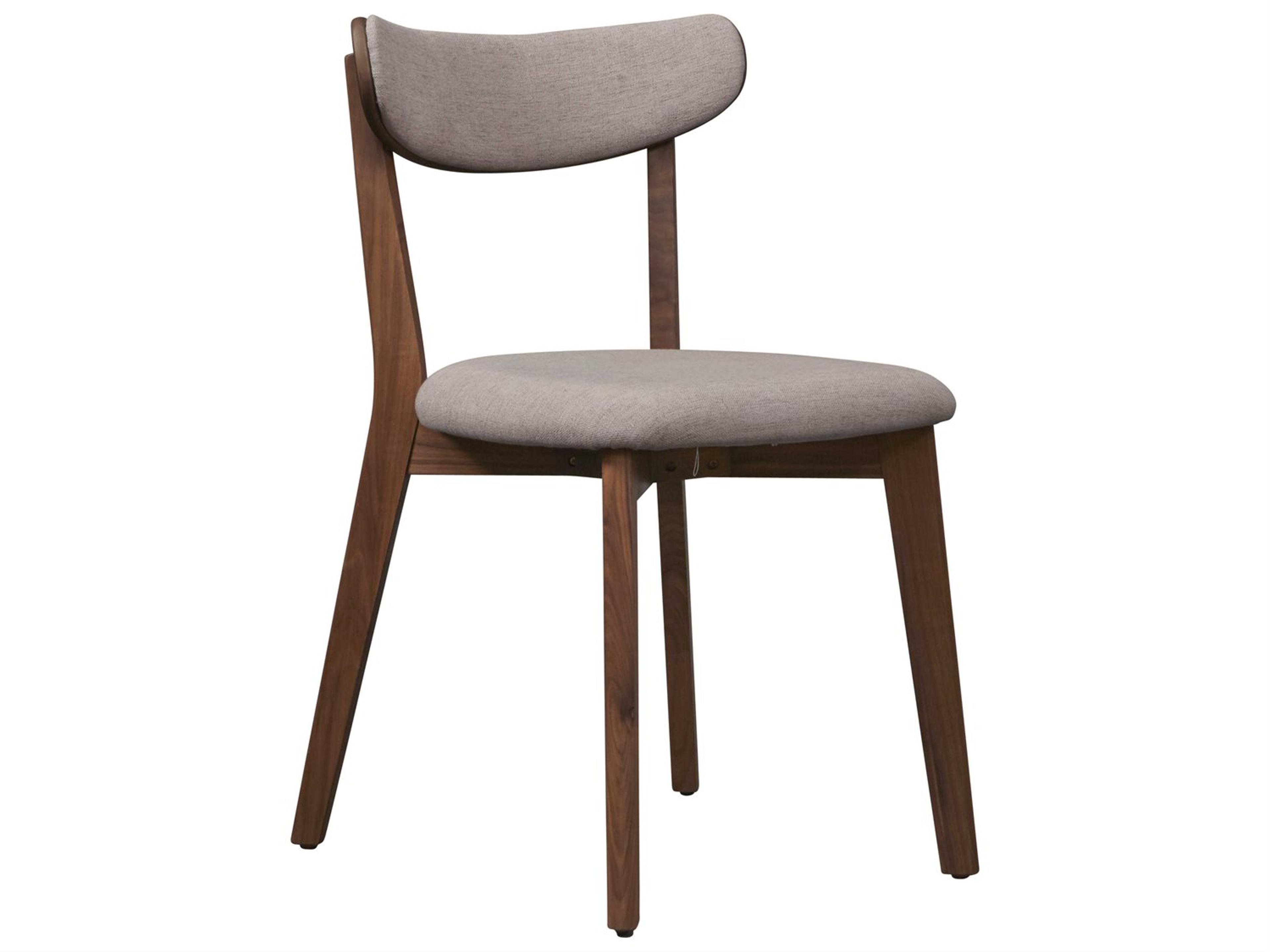 Tahoe Walnut Wood Brown Upholstered Side Dining Chair