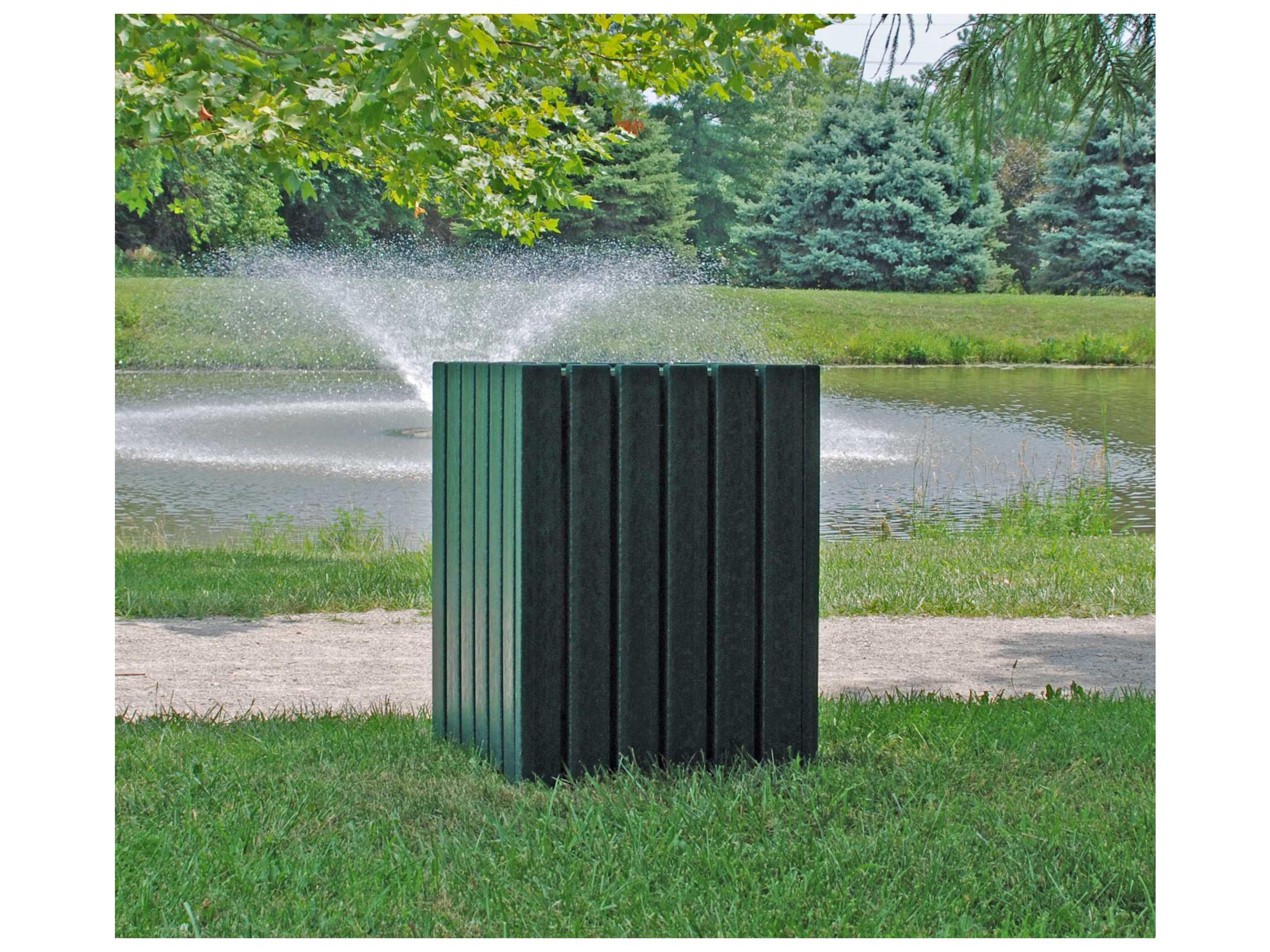 Frog Furnishings Recycled Plastic Heavy duty Square 32 Gallon Receptacles
