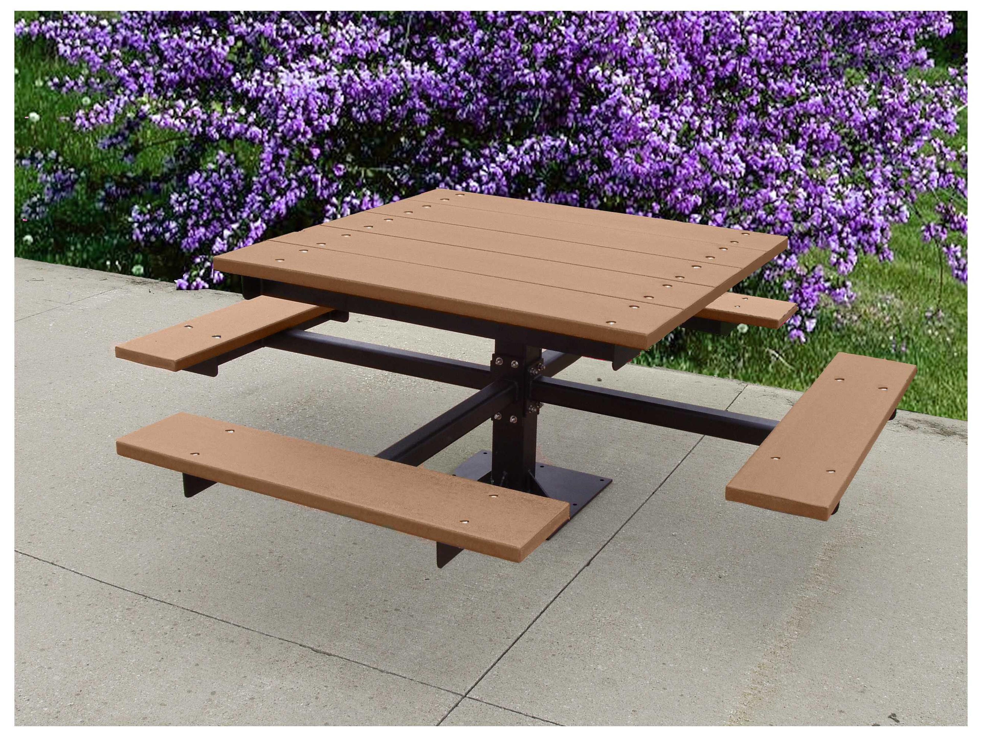 Frog Furnishings T Steel Square Patio Picnic Table