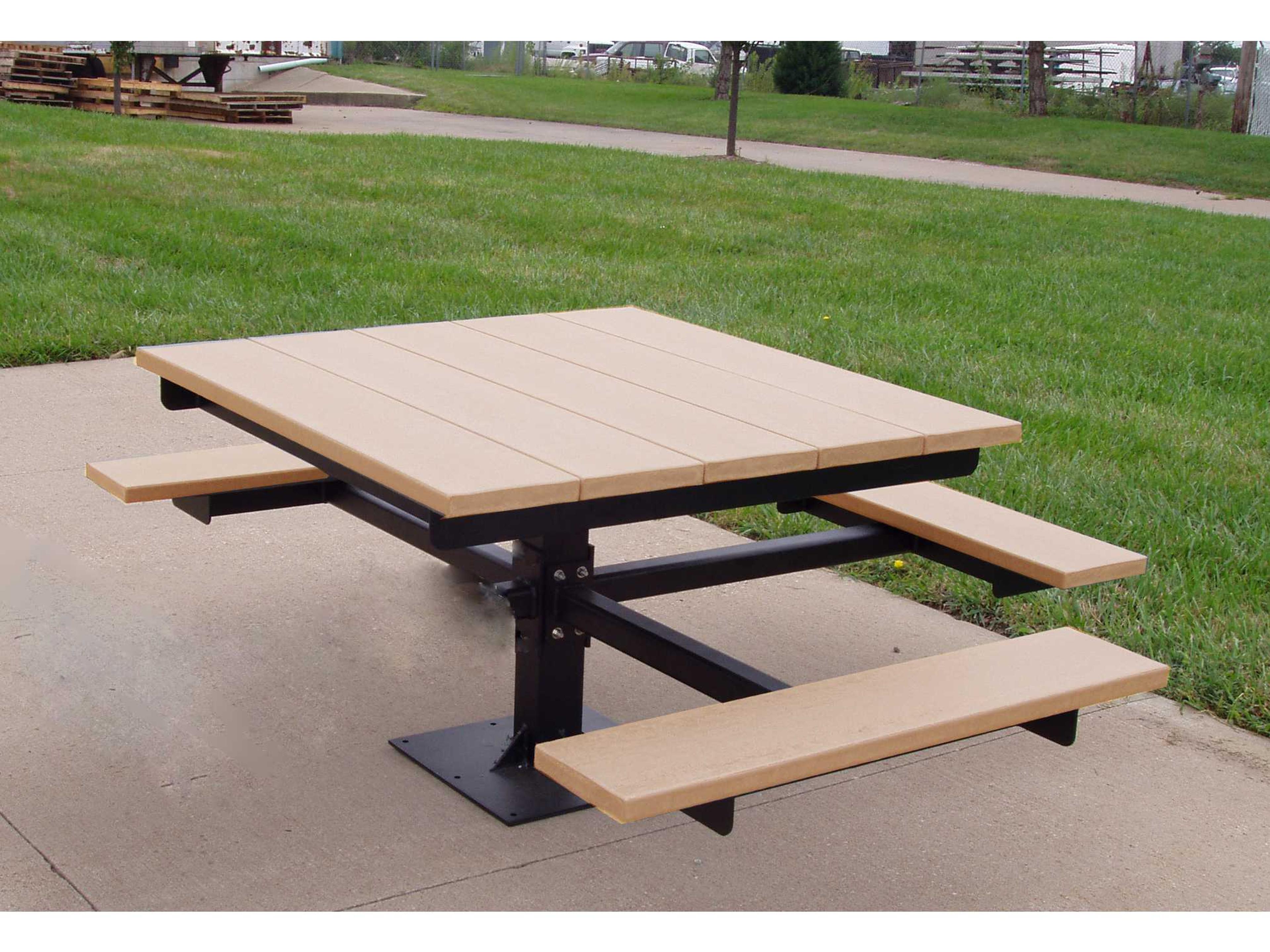 Frog Furnishings T ADA Steel Rectangular Outdoor Picnic Table