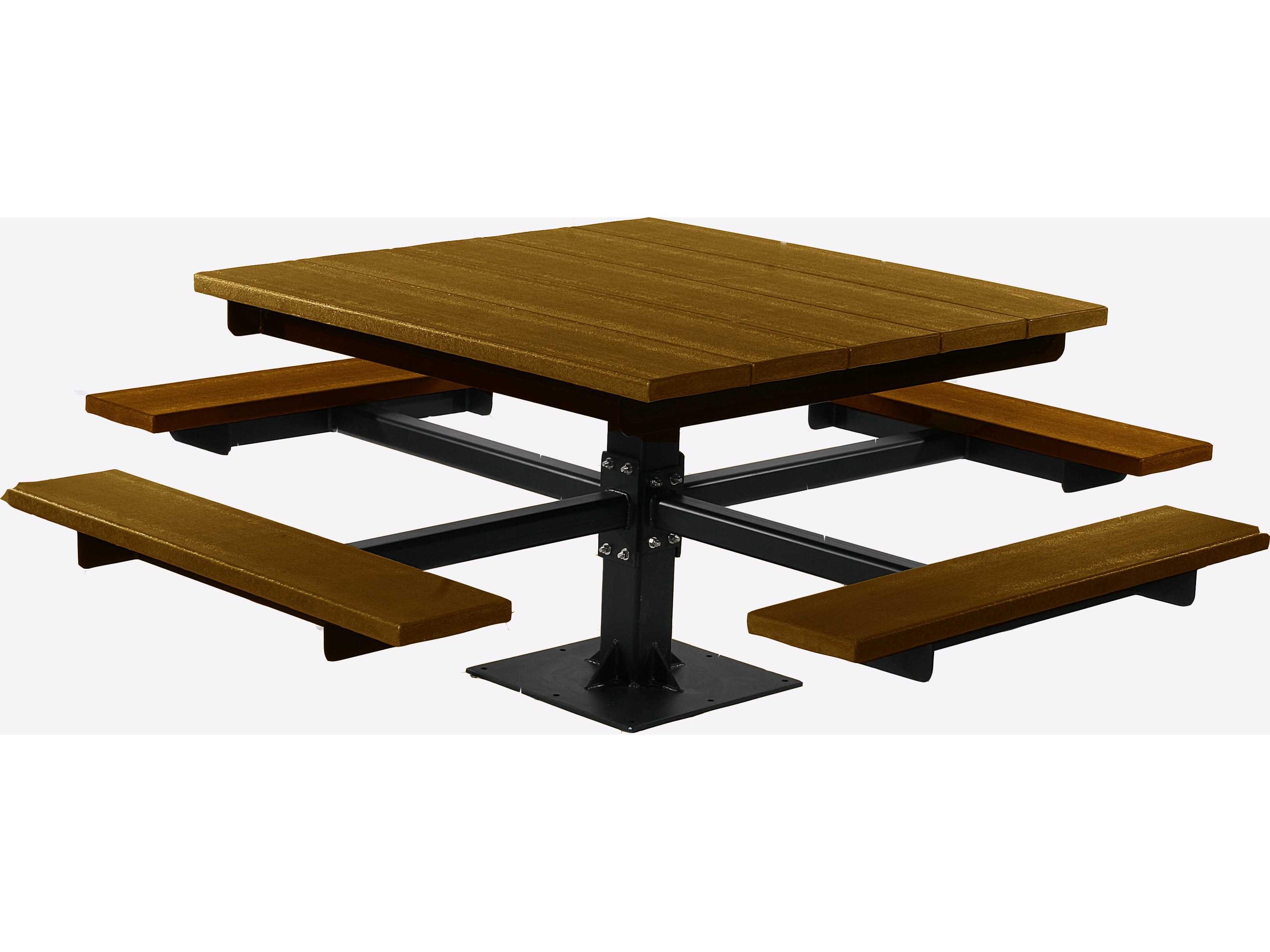 T Steel Square Patio Picnic Table