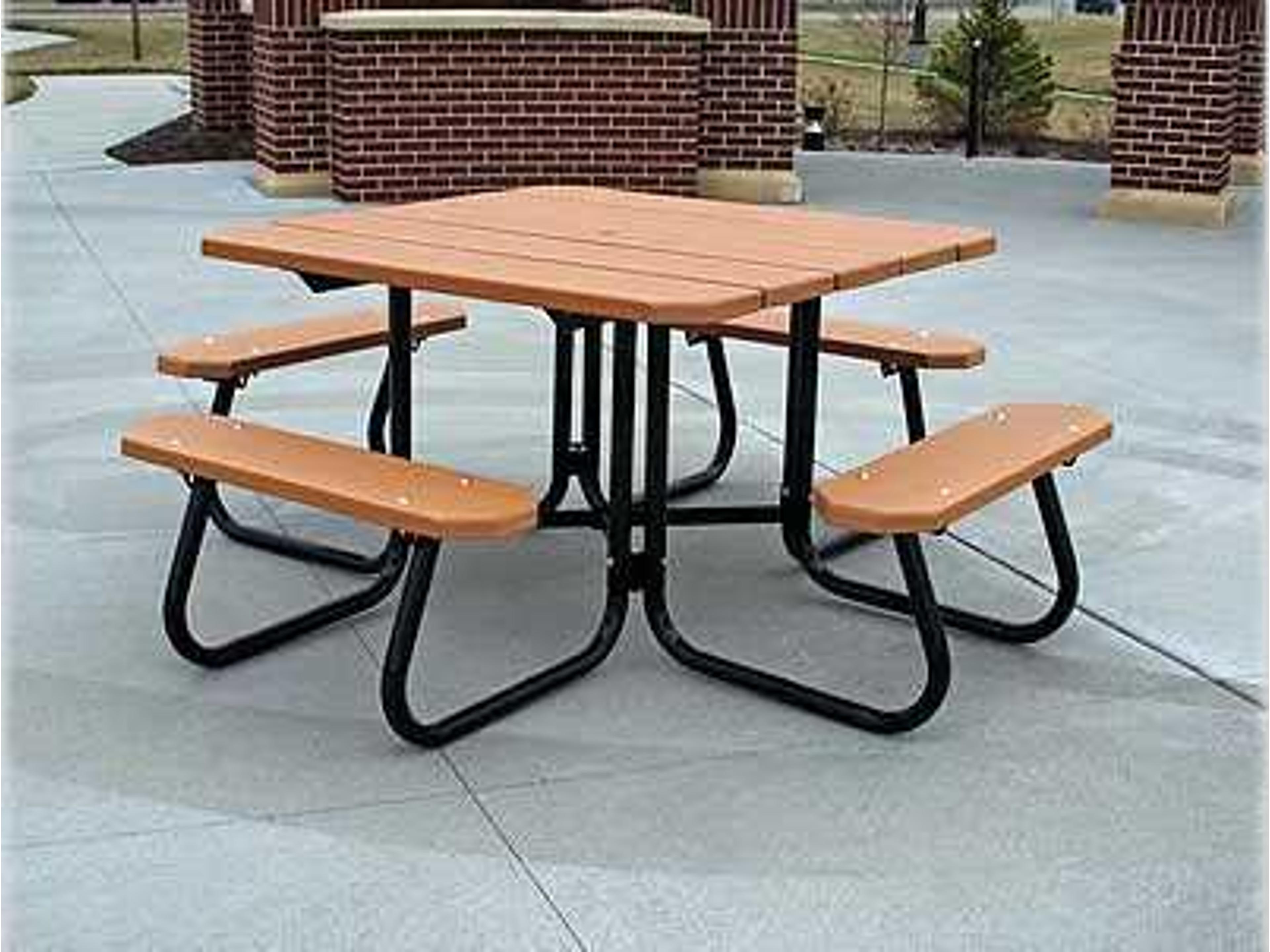 Square Steel Square Outdoor Patio Picnic Table