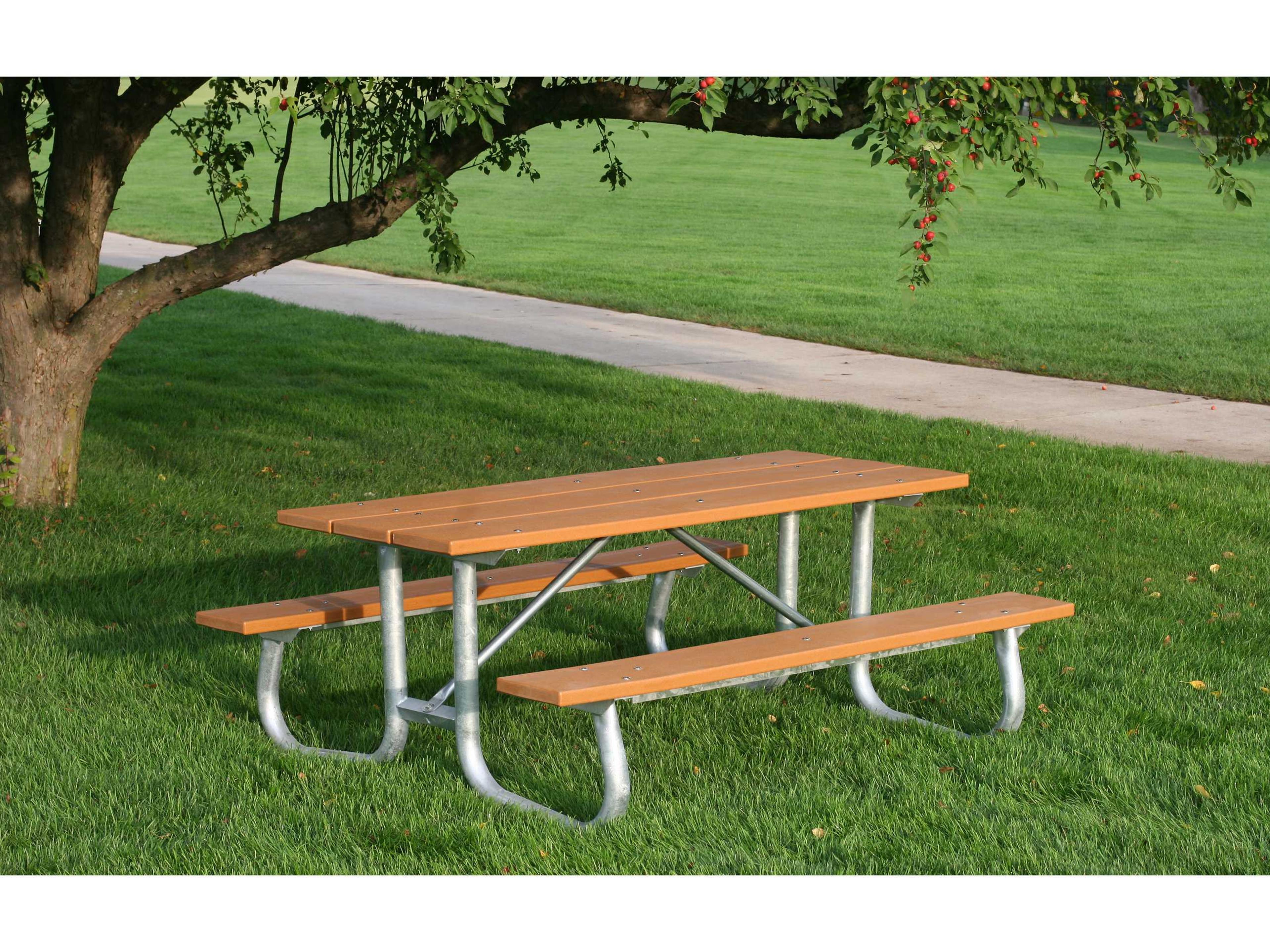 Frog Furnishings Galvanized Steel Rectangular Outdoor Picnic Table