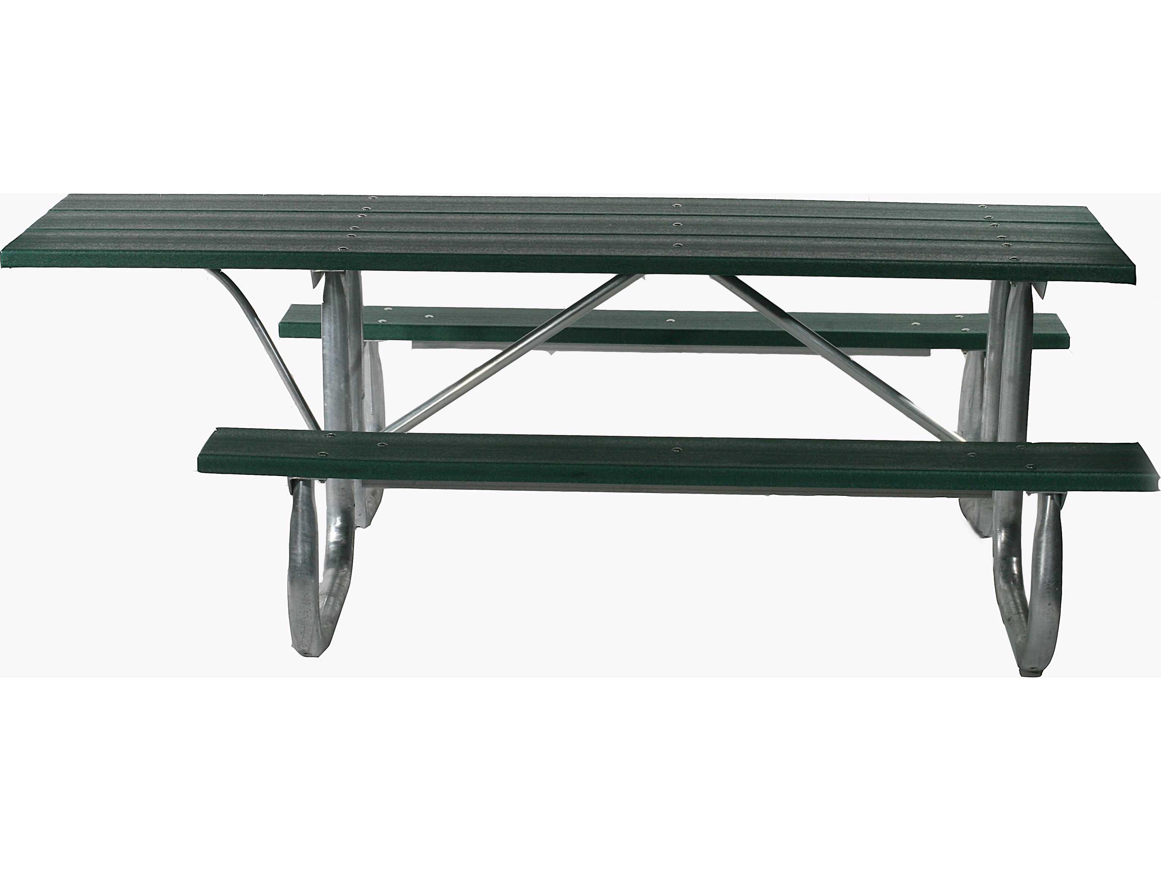 Frog Furnishings Galvanized Steel ADA Rectangular Outdoor Patio Picnic Table