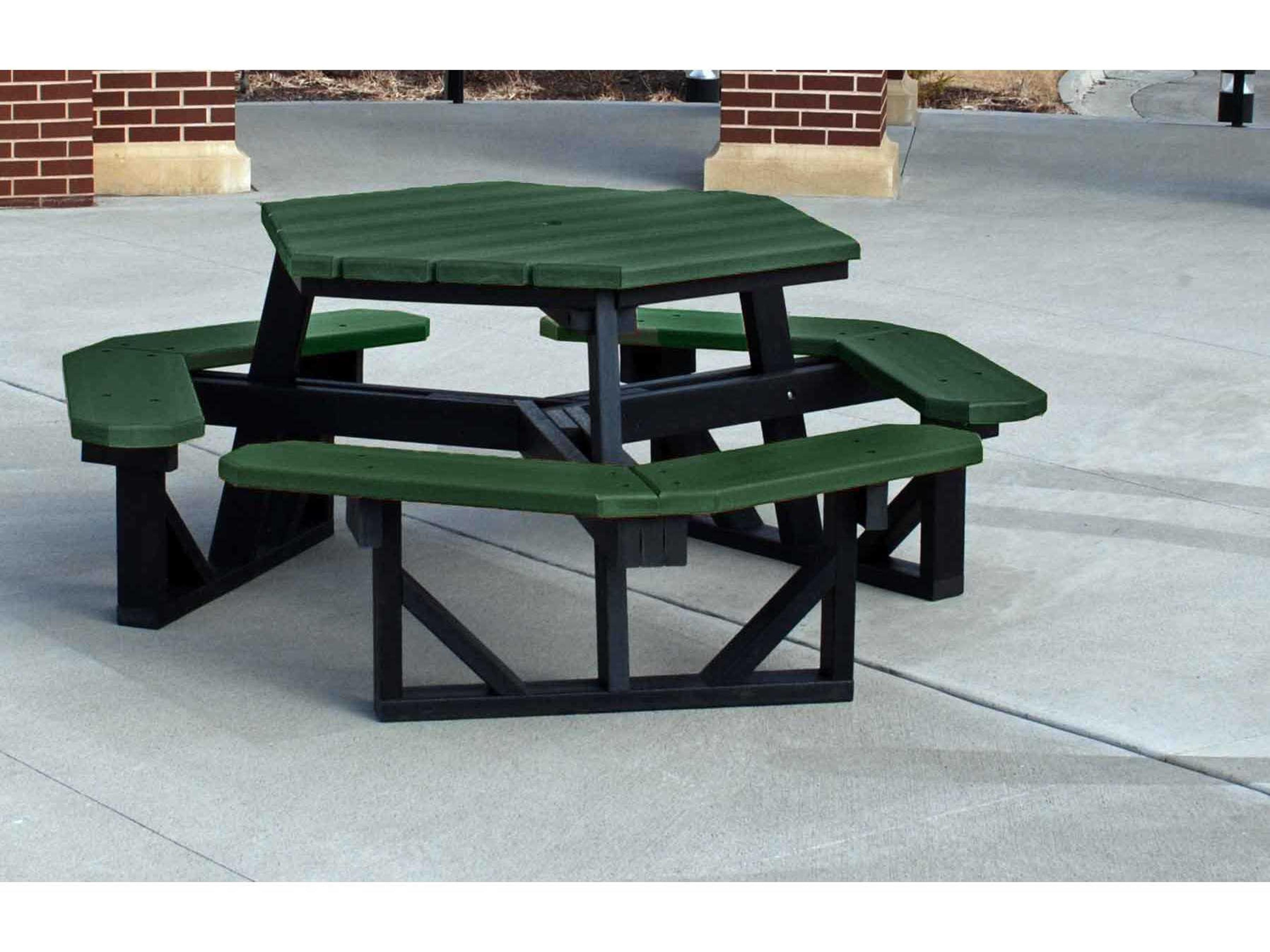 Frog Furnishings Hex Recycled Plastic Hexagon Patio Picnic Table